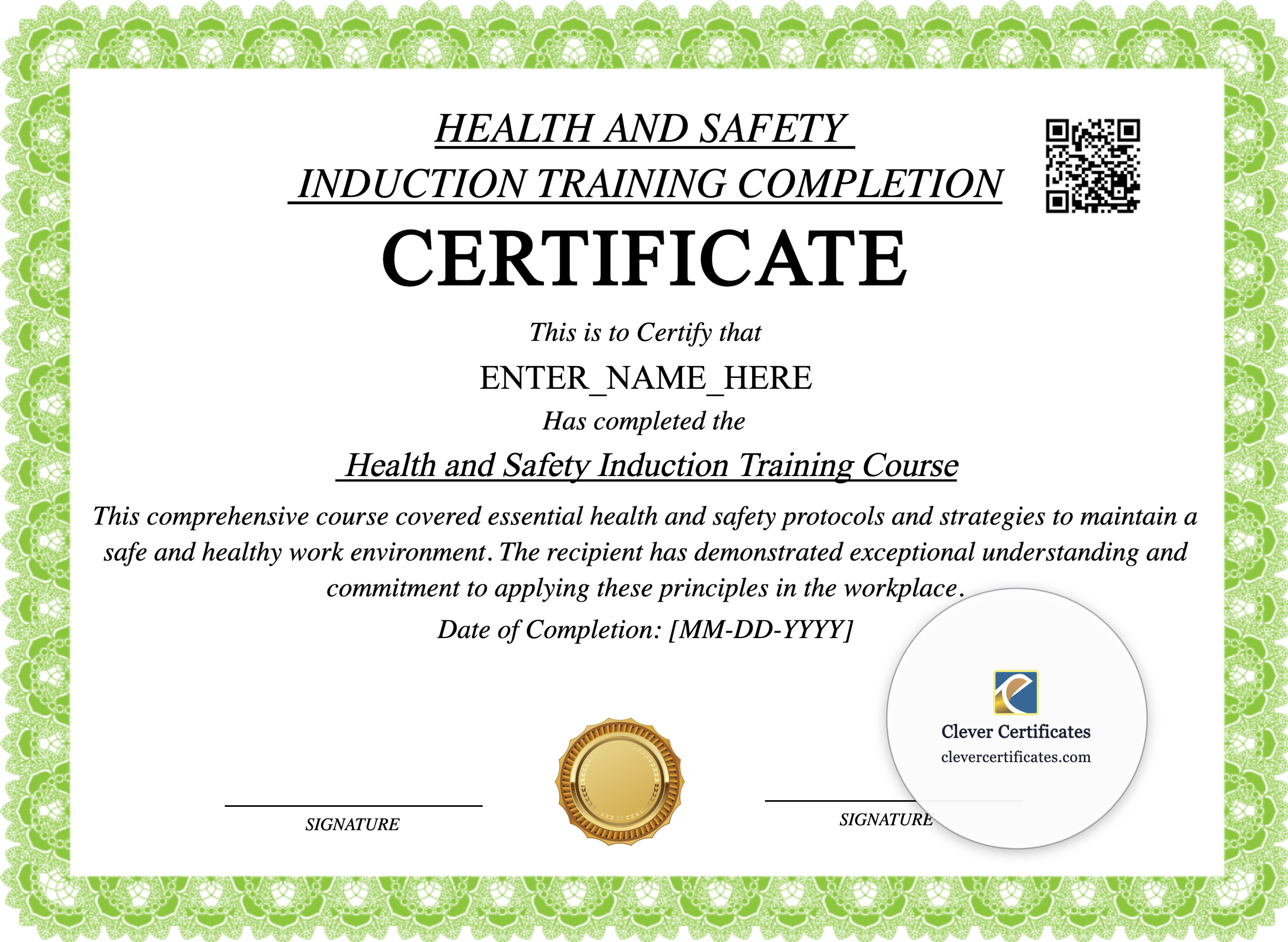 Certificate preview