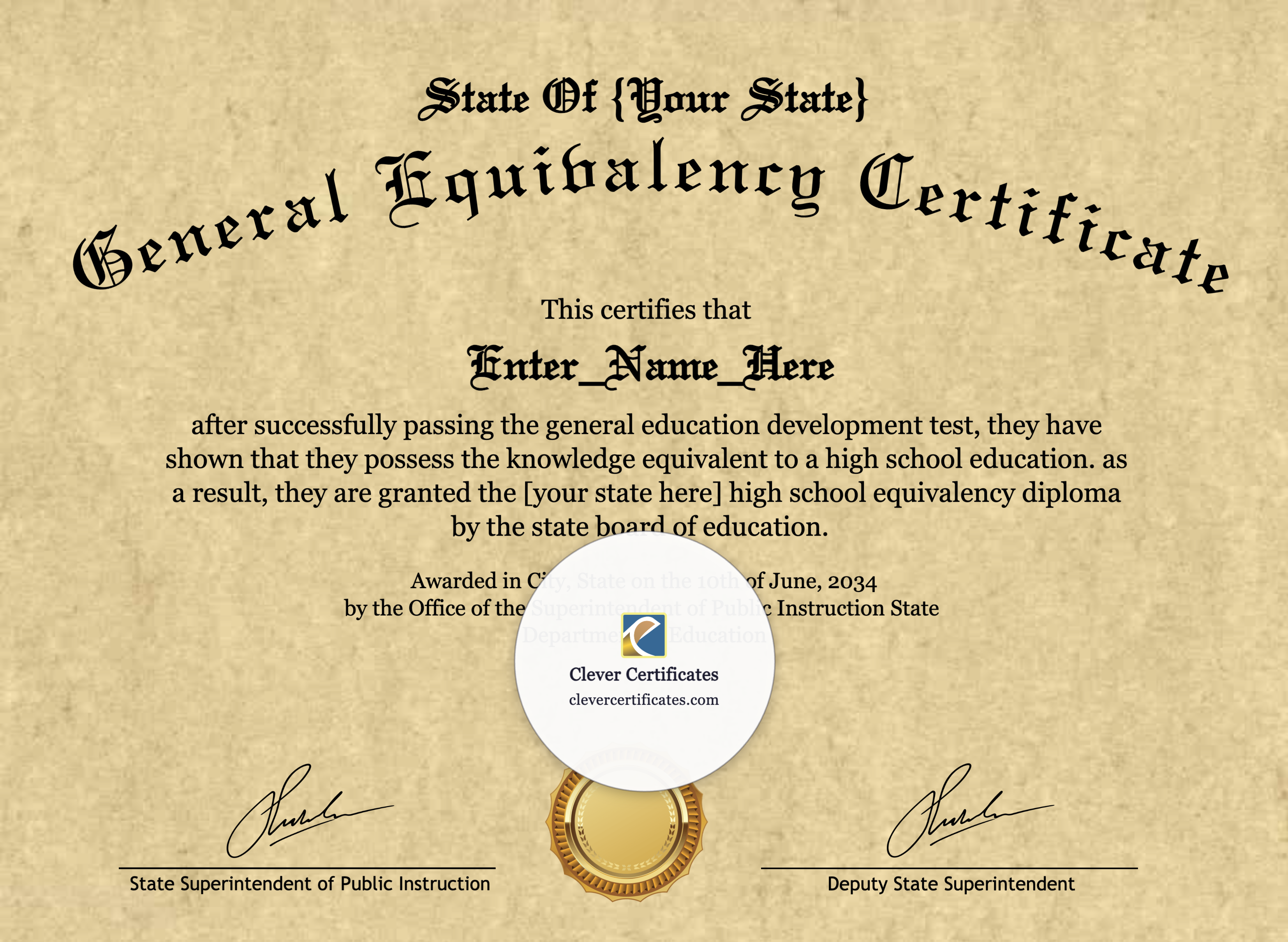 Certificate preview
