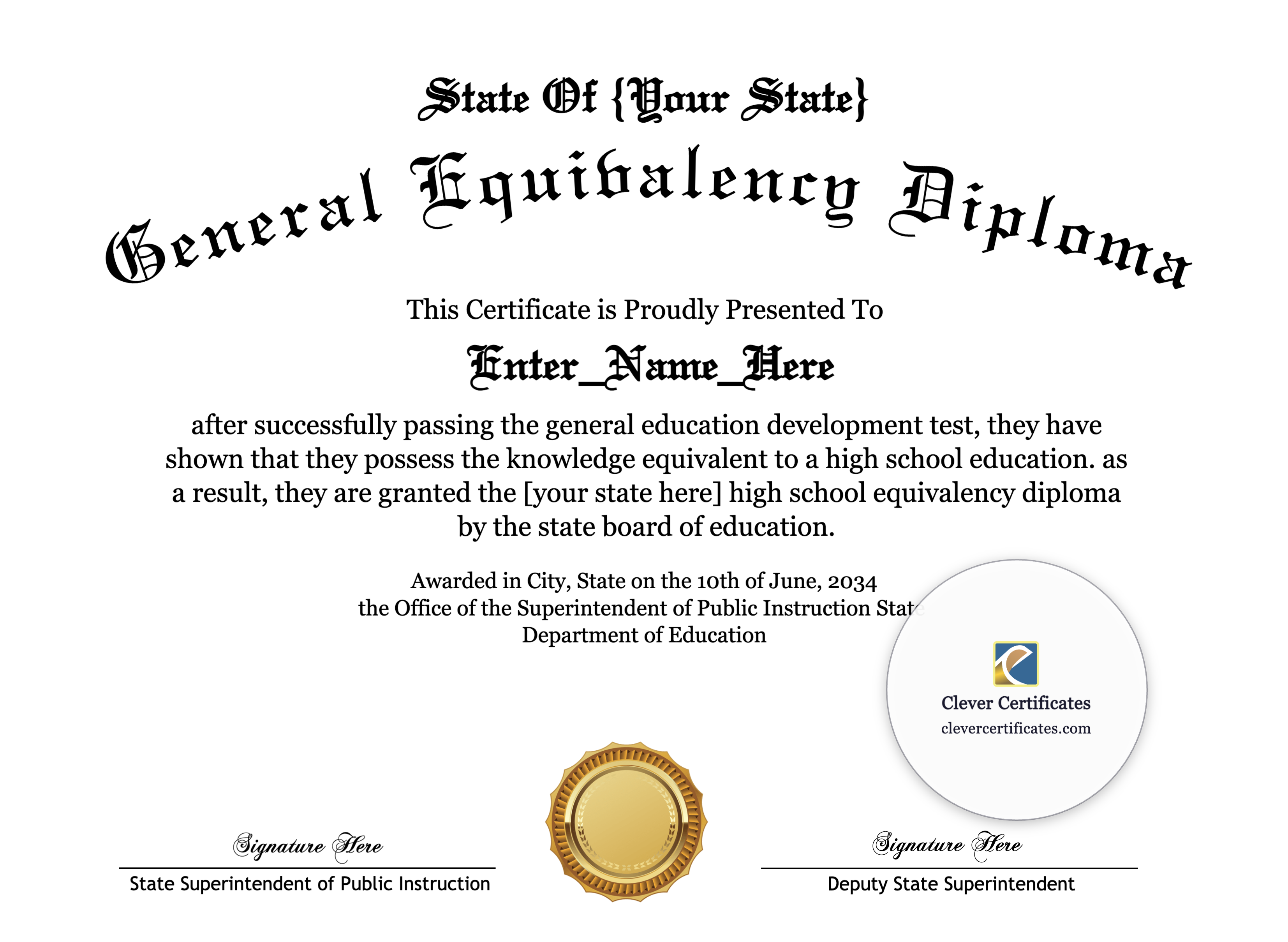 Certificate preview