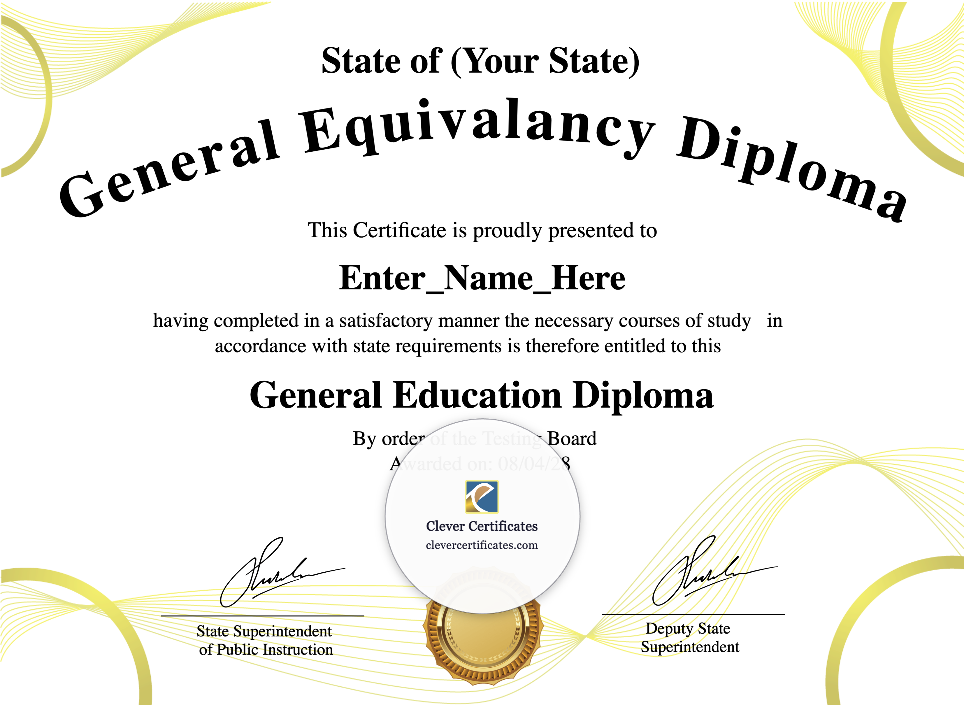 Certificate preview