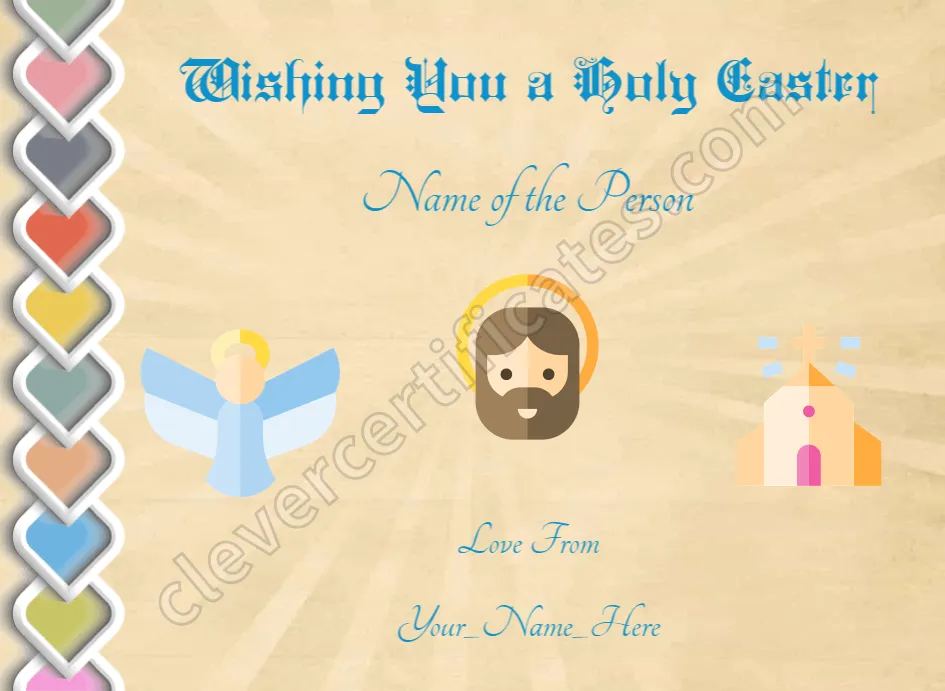 Holy Easter Certificate