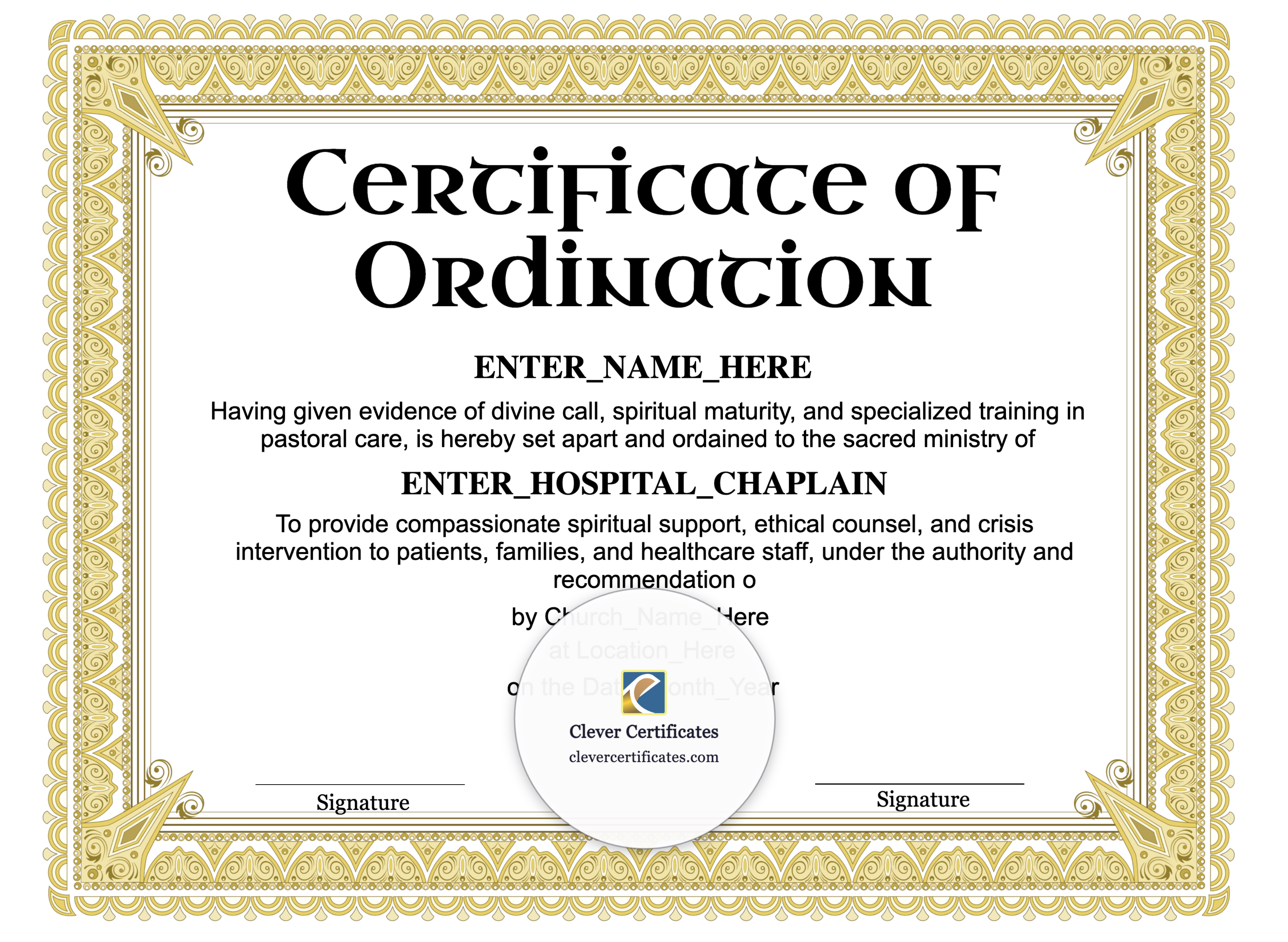 Certificate preview