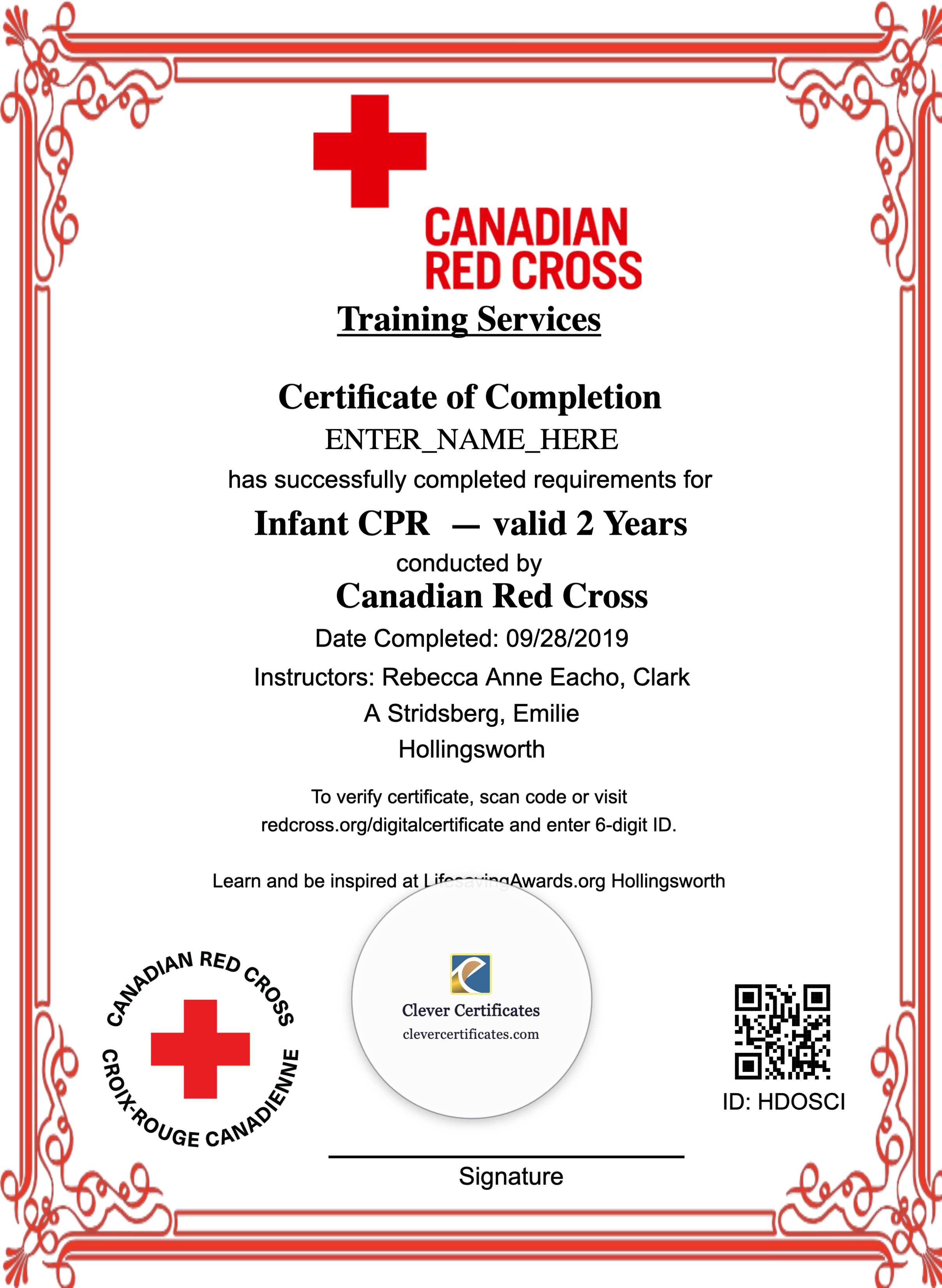Certificate preview