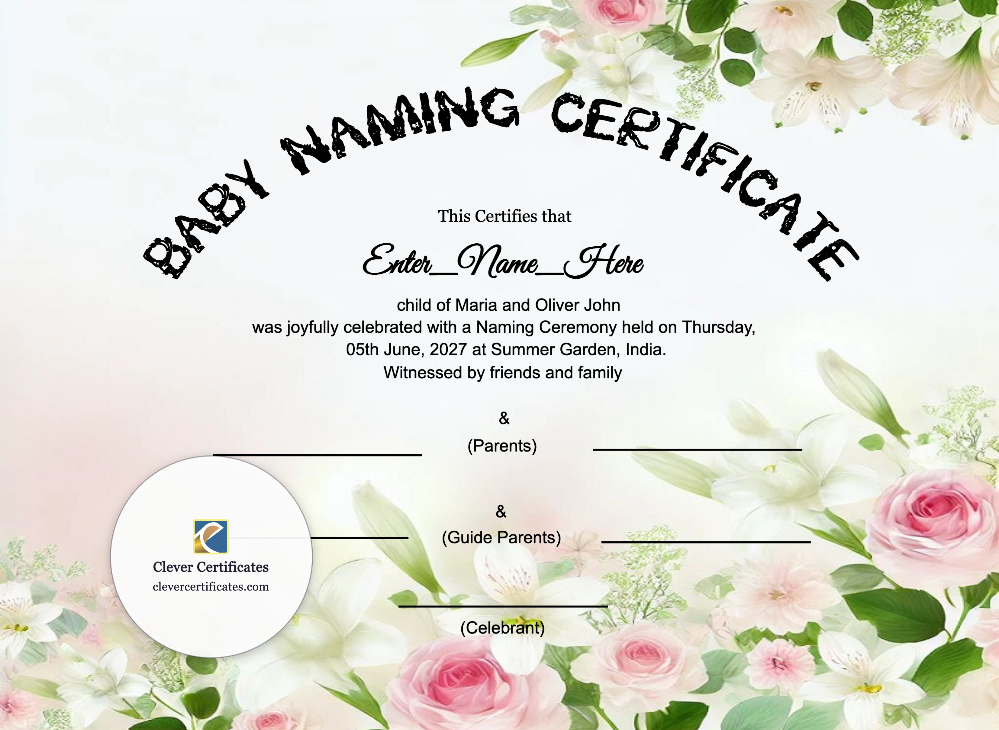 Certificate preview
