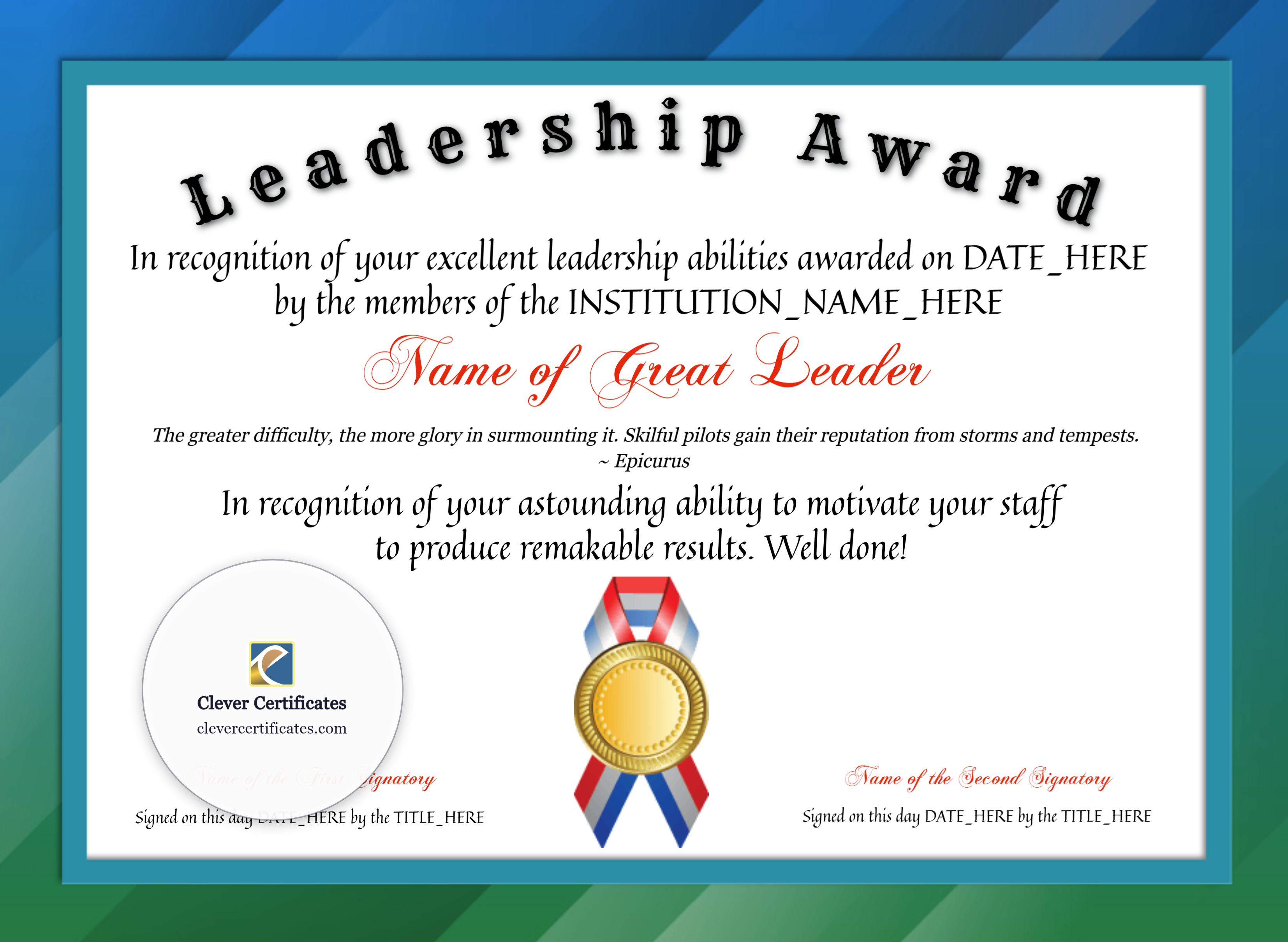 Certificate preview