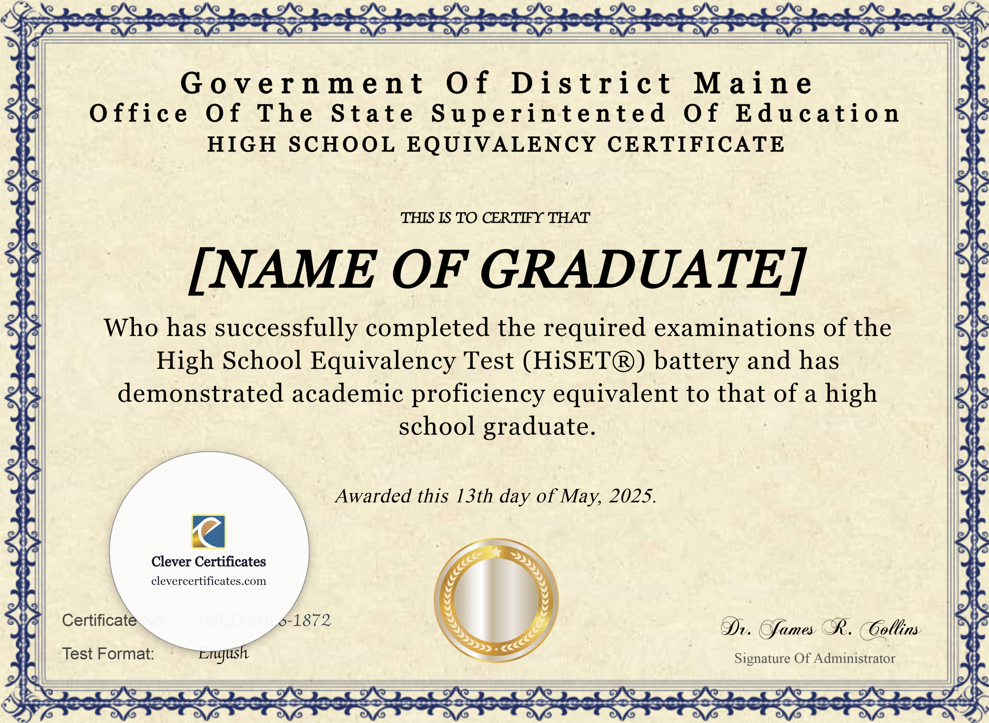 Certificate preview