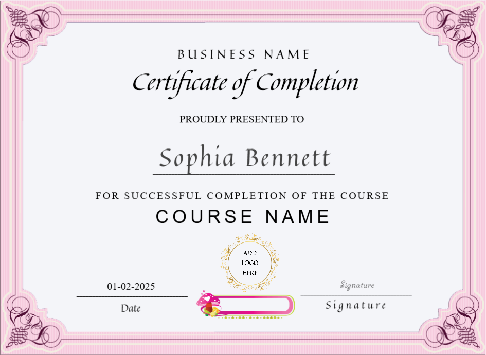 Makeup Artist Course Completion Certificate