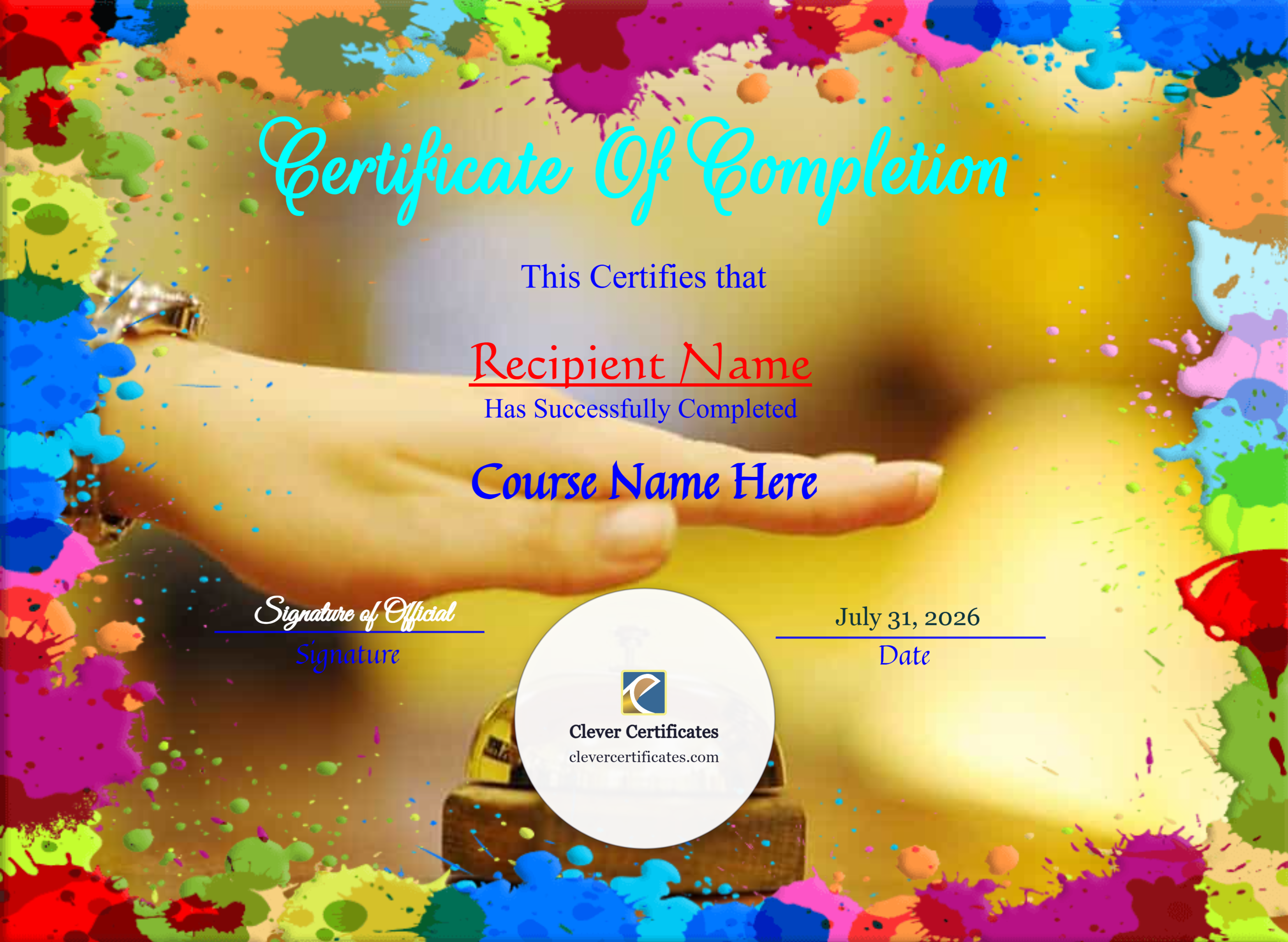 Certificate preview