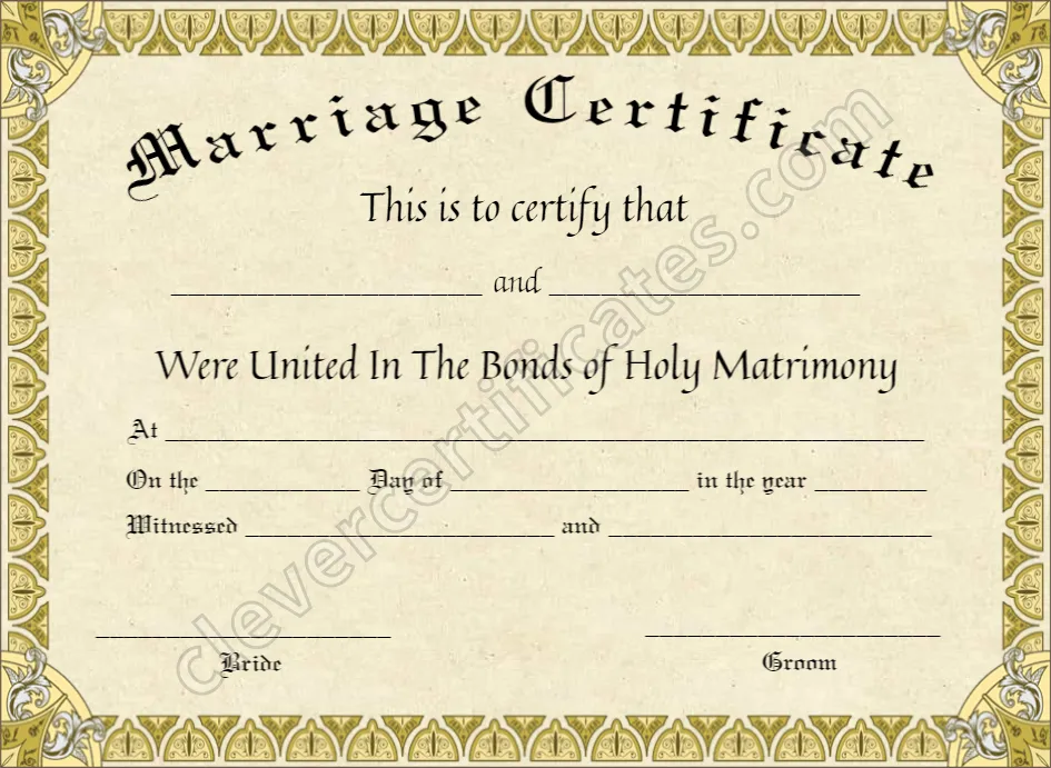 Marriage Certificate