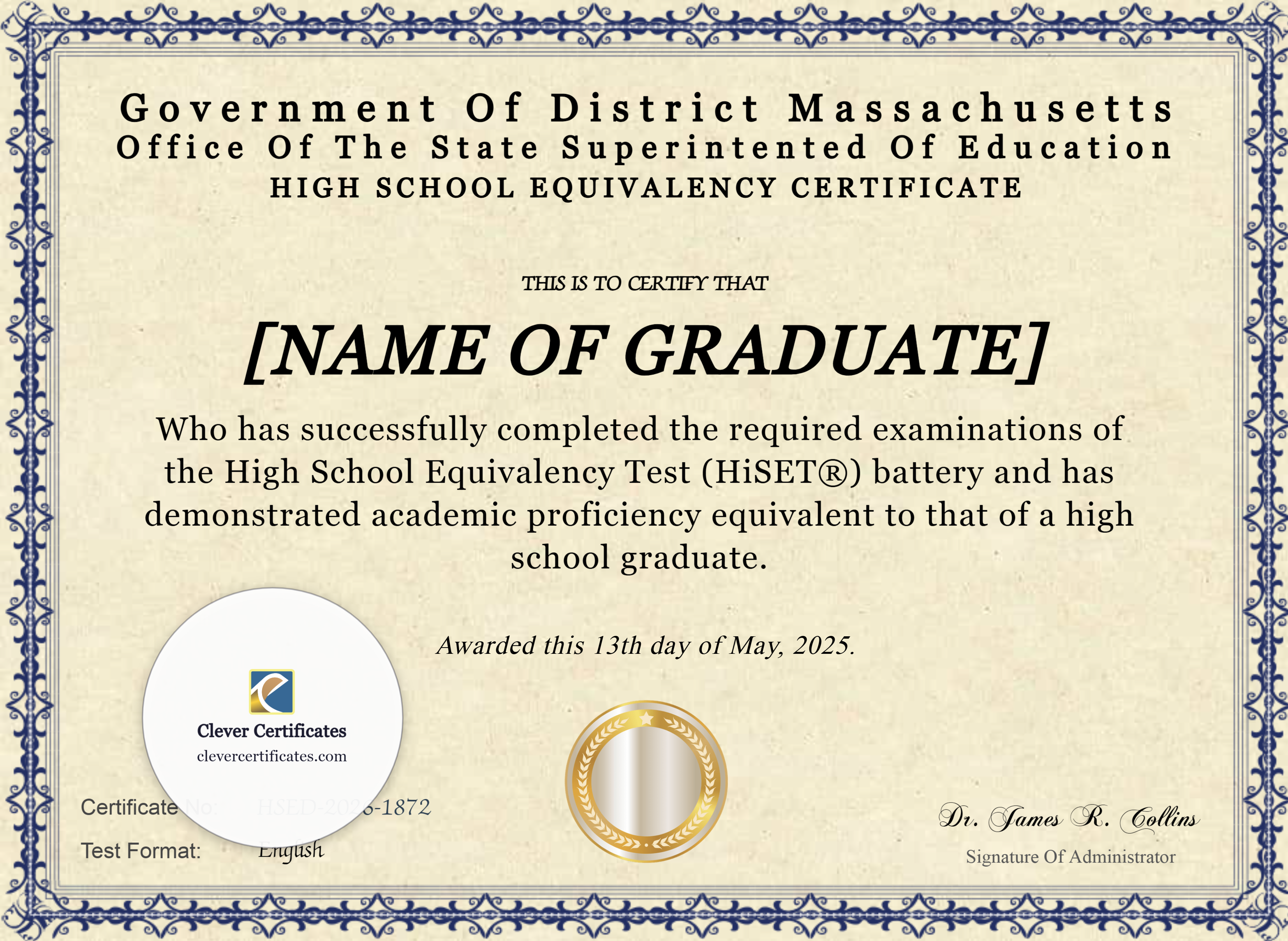 Certificate preview