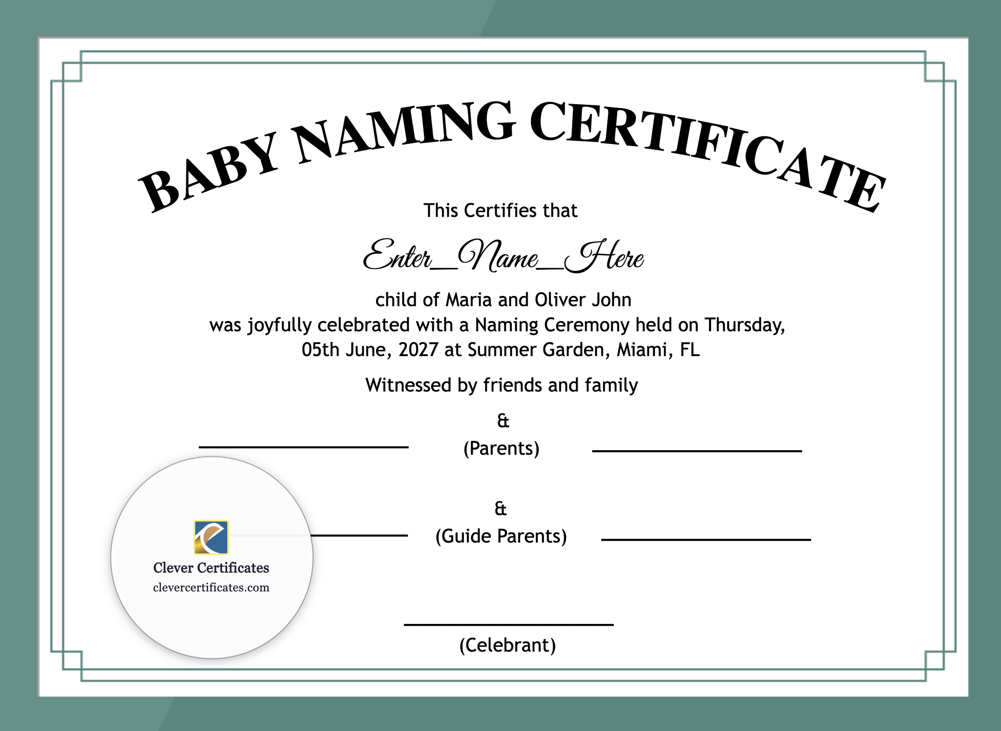 Certificate preview