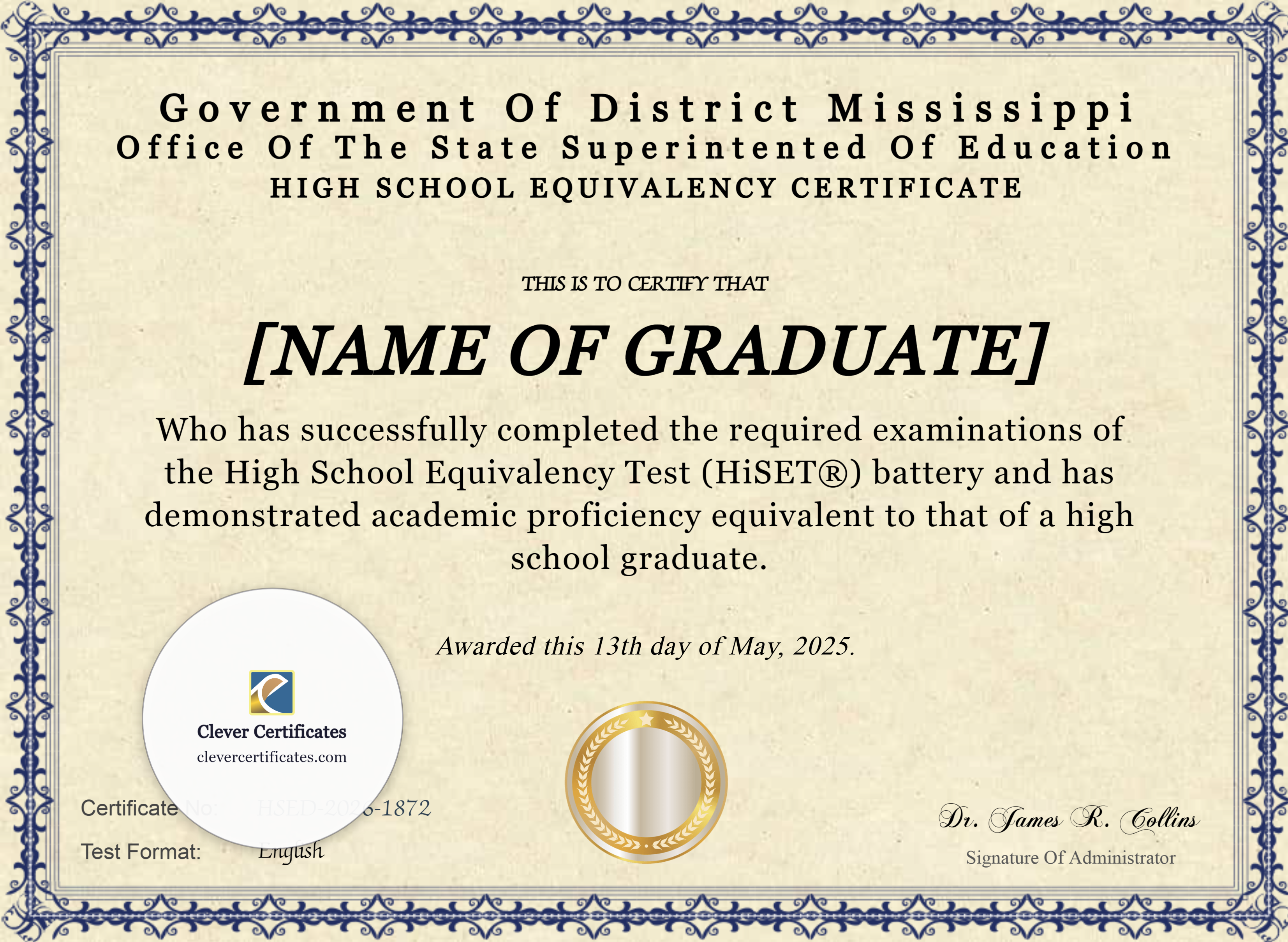 Certificate preview