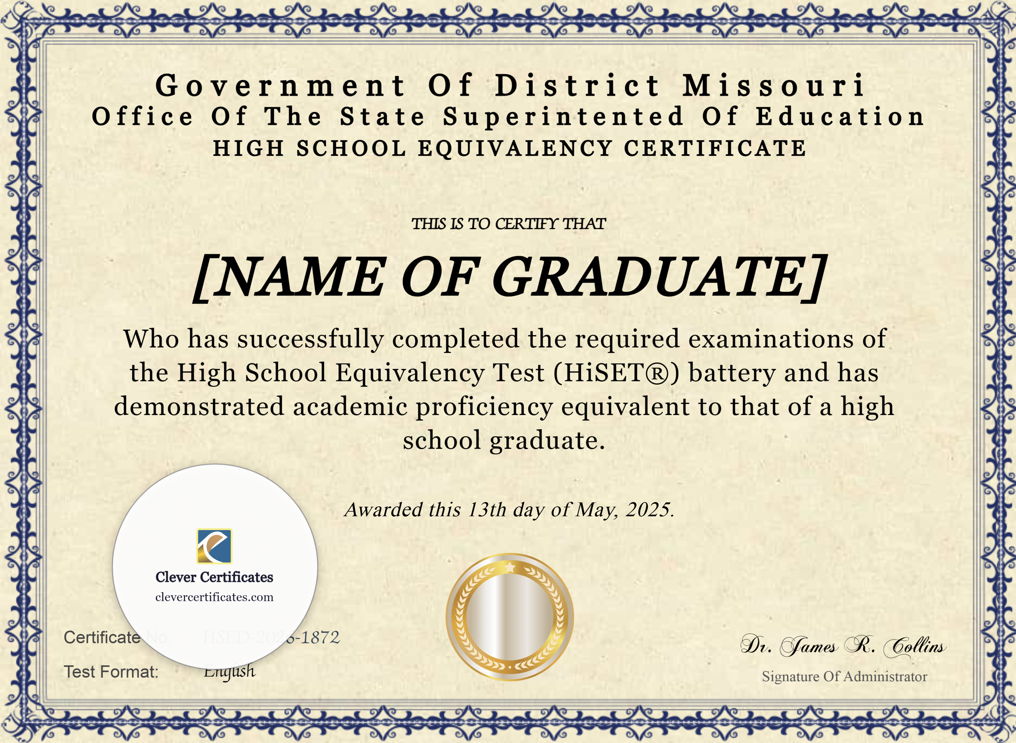 Certificate preview