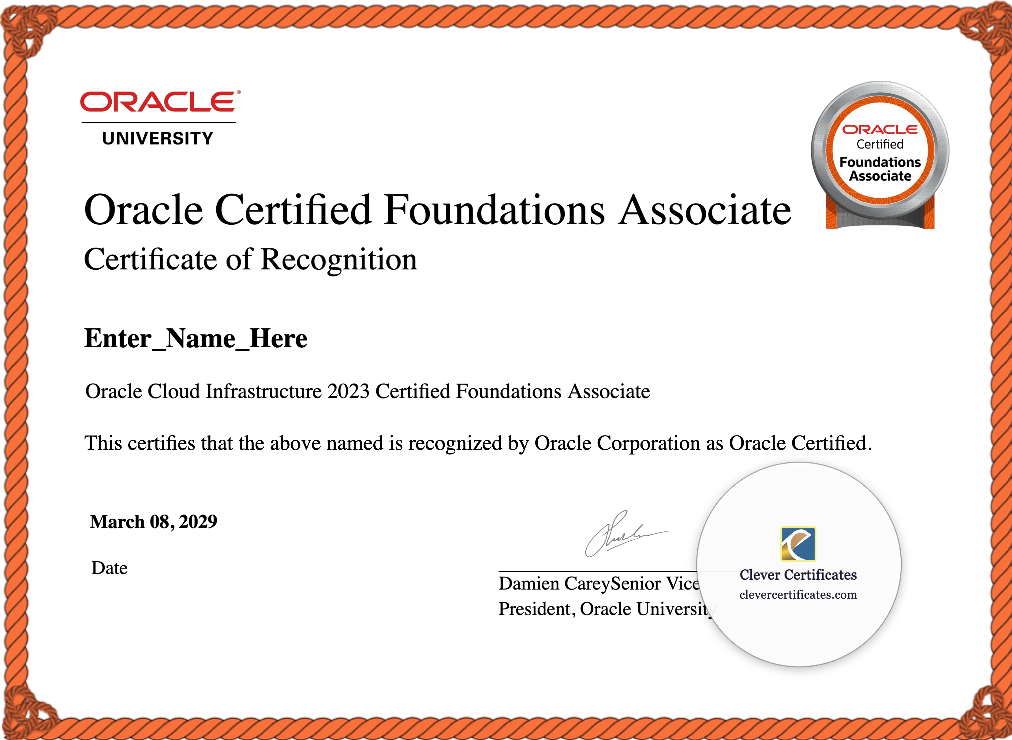 Certificate preview