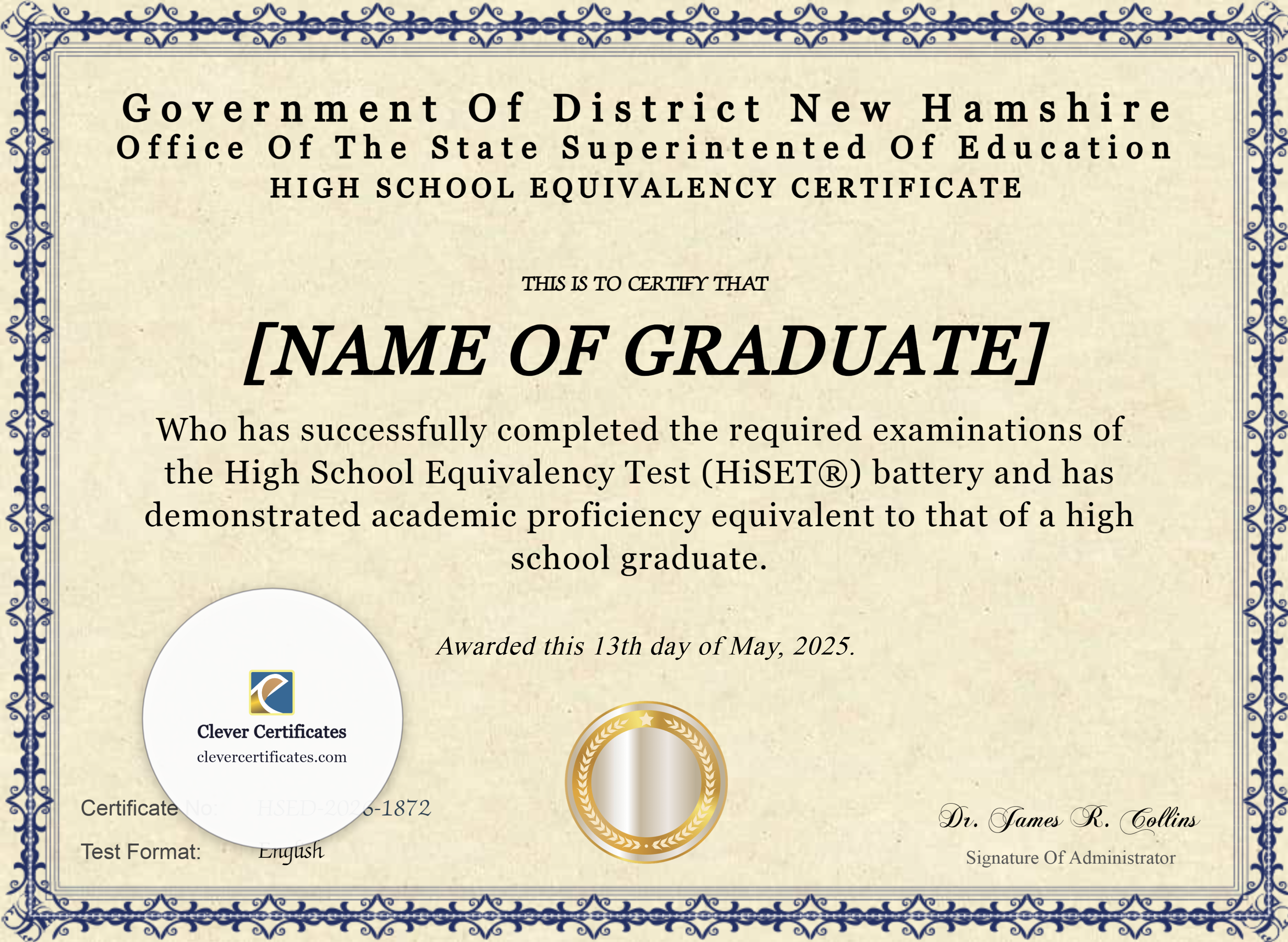 Certificate preview