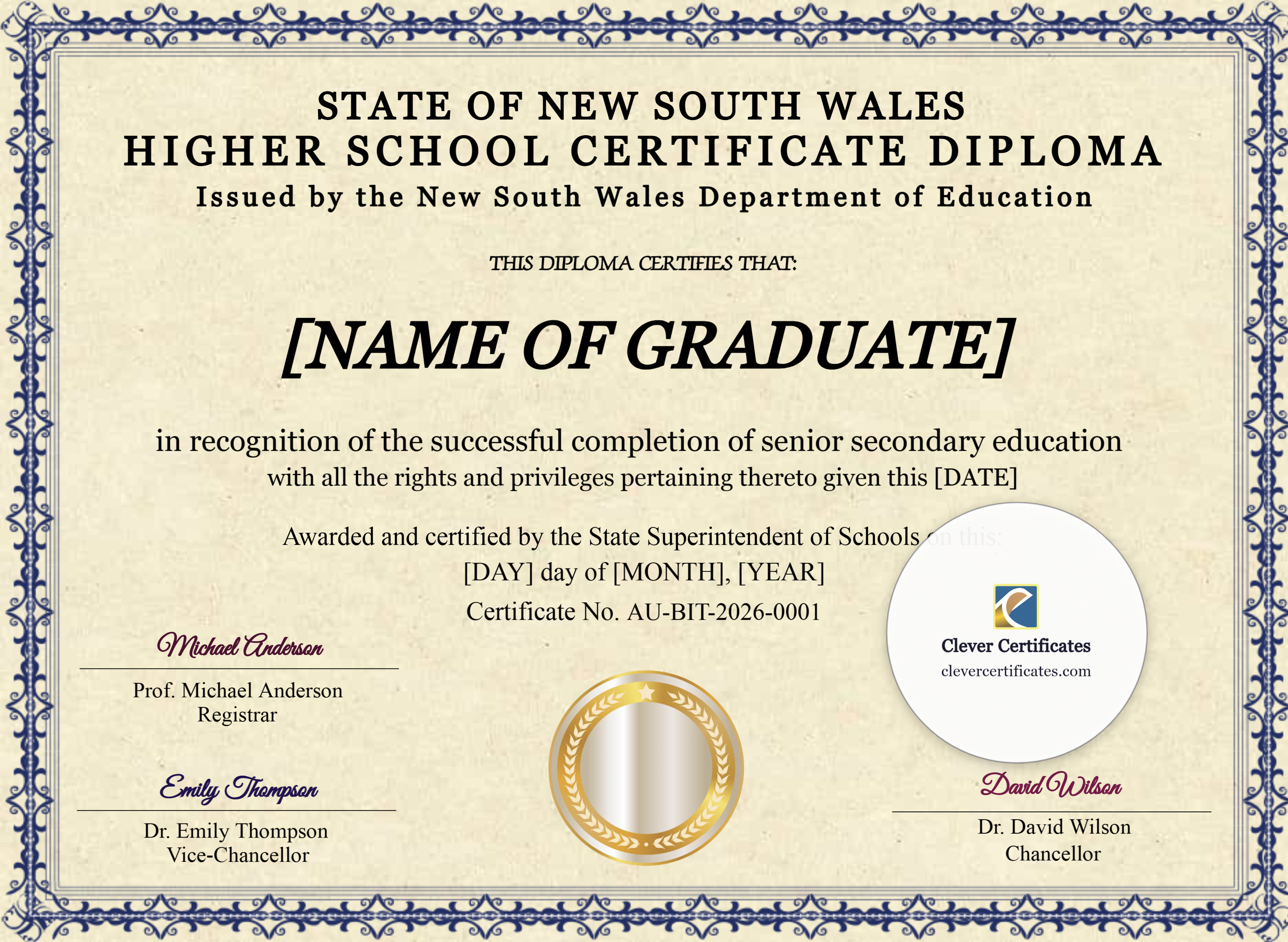 Certificate preview