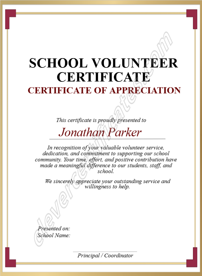 Certificate preview