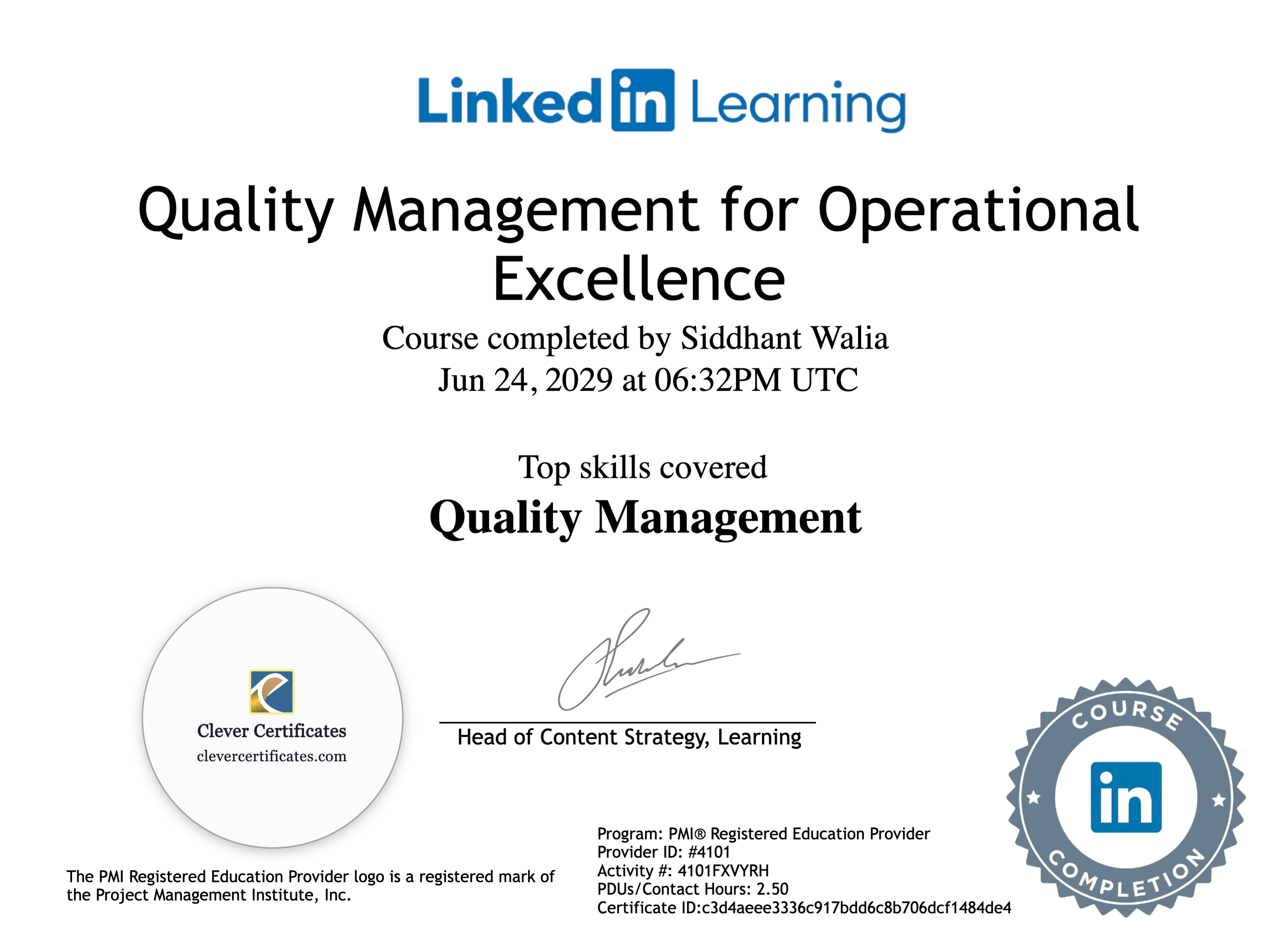Certificate preview