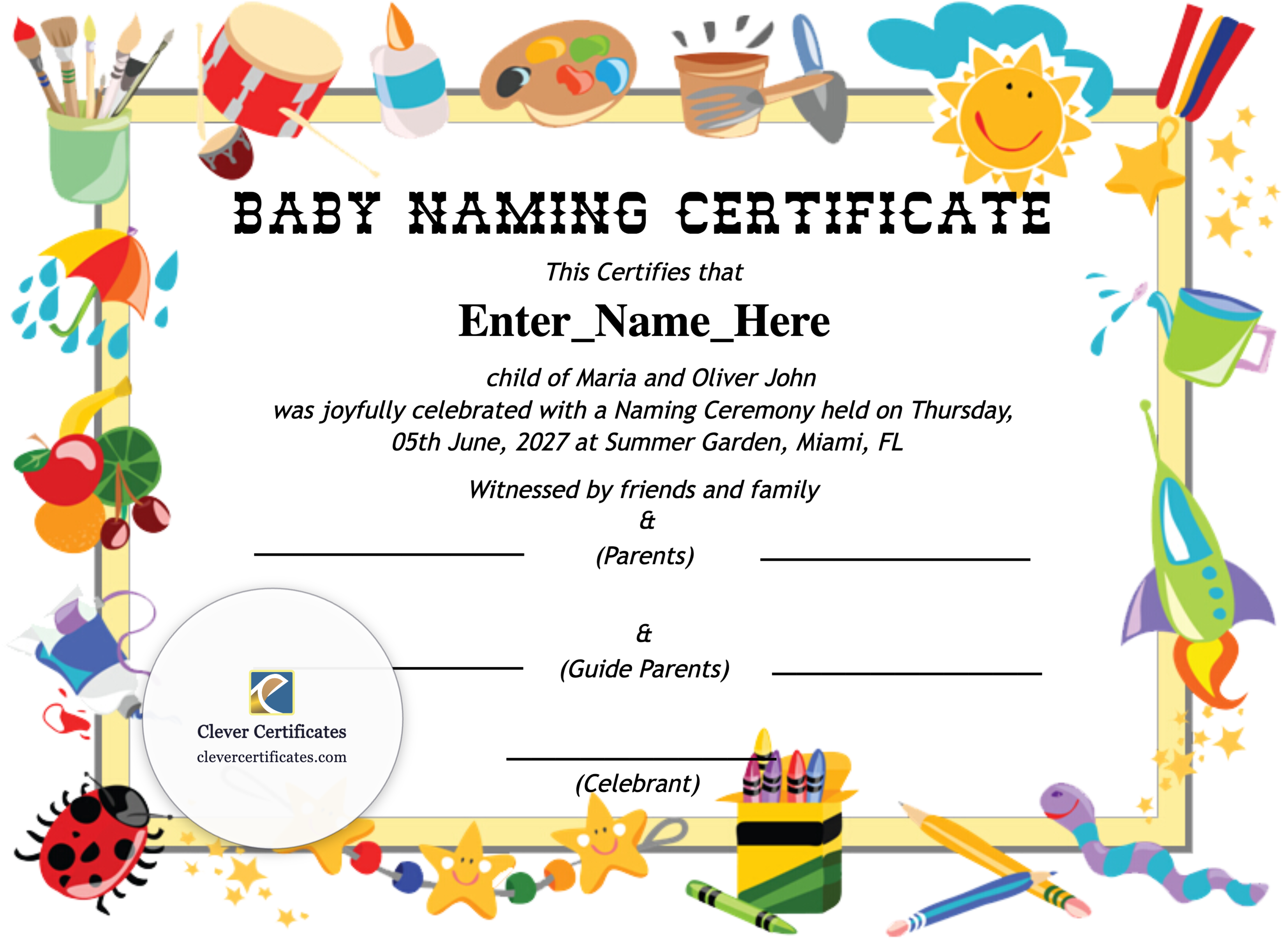 Certificate preview