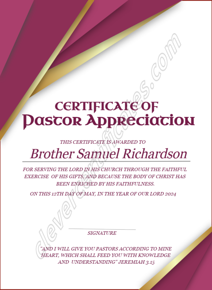 Certificate preview