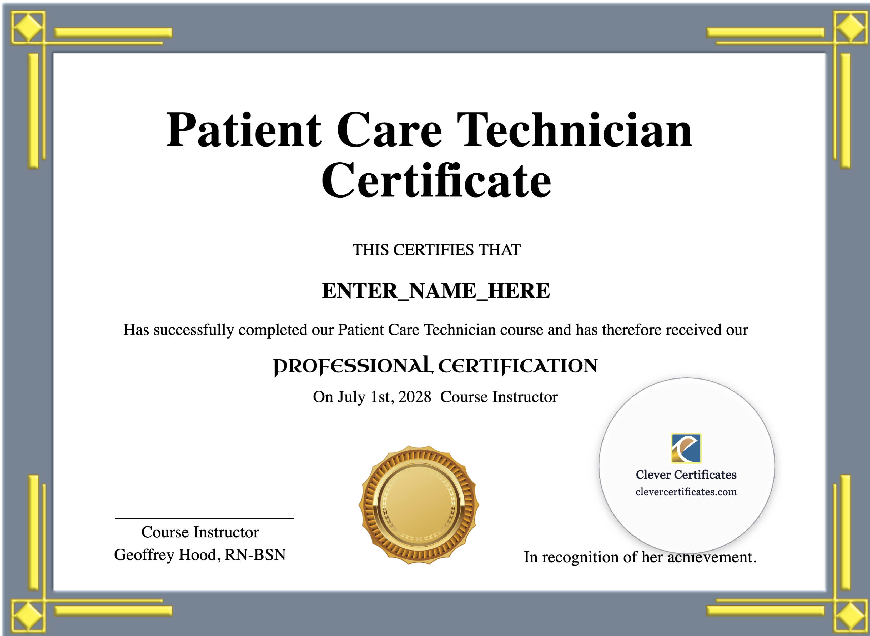Certificate preview