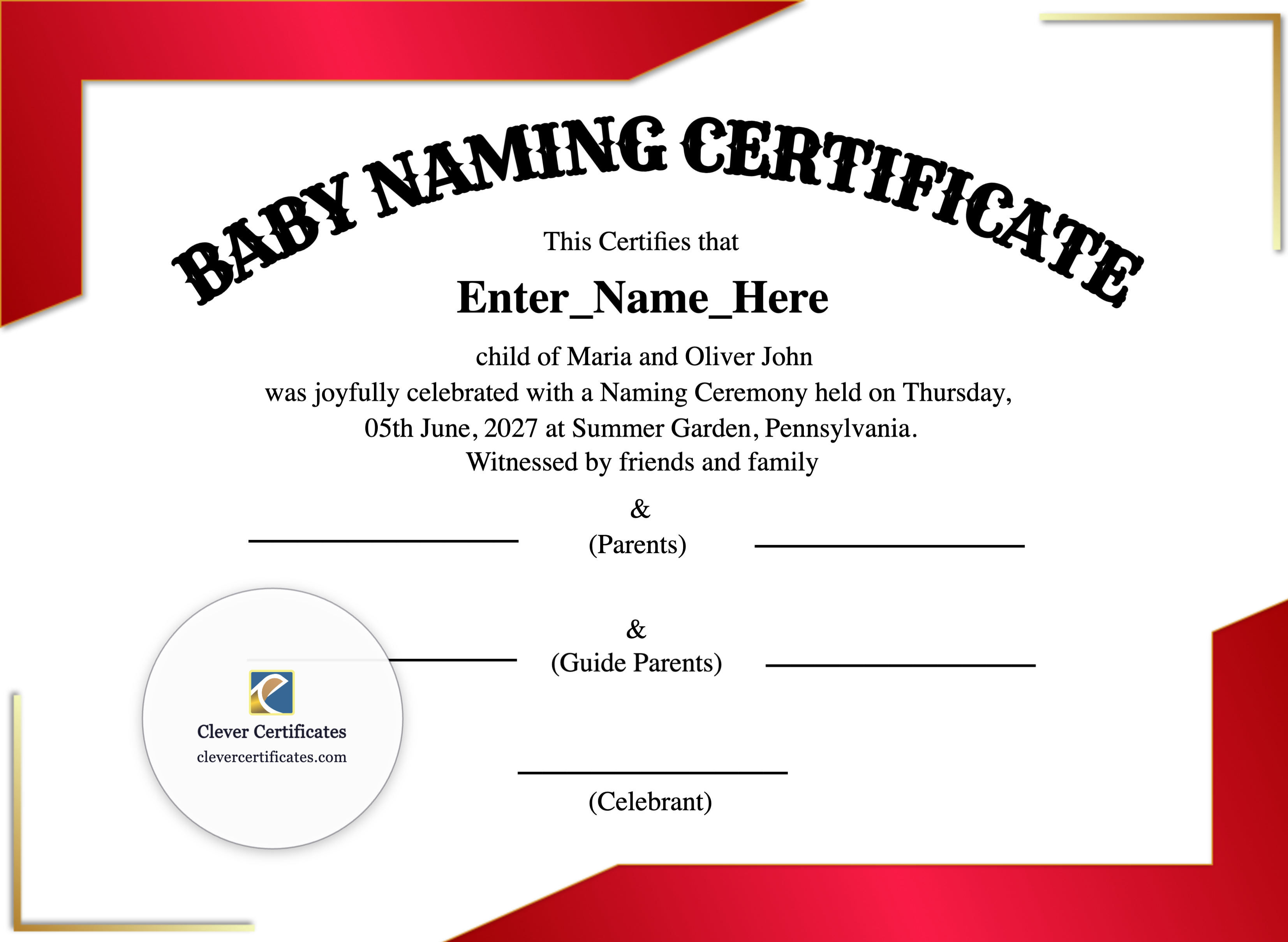 Certificate preview