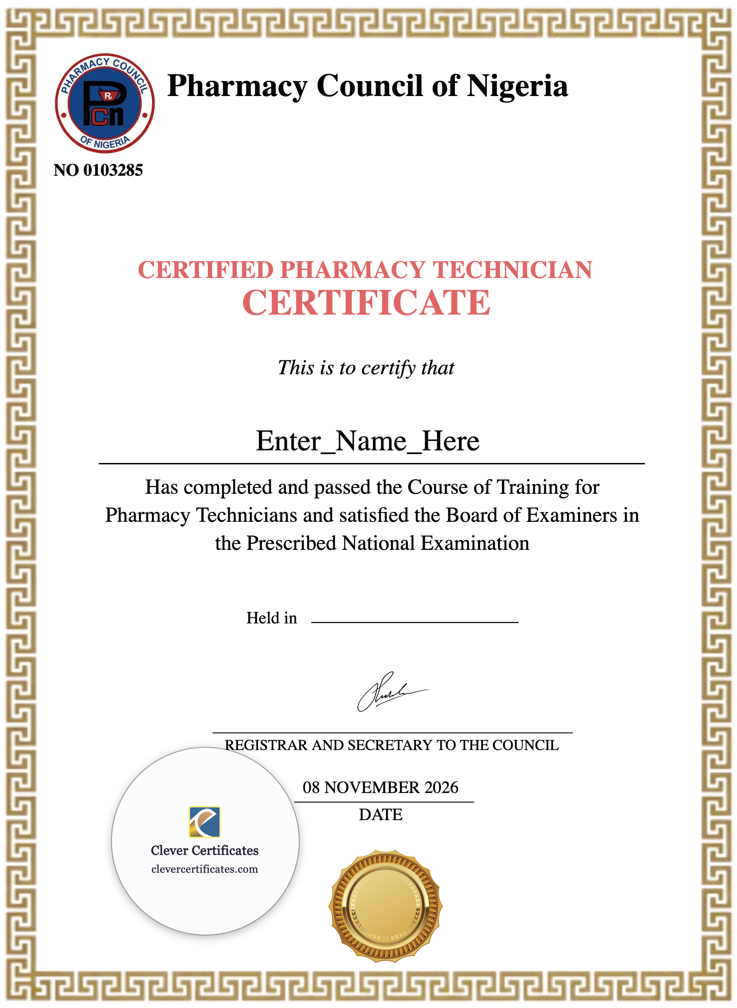 Certificate preview