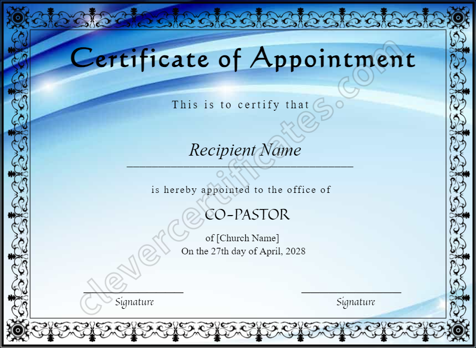Printable Certificate Of Consecration