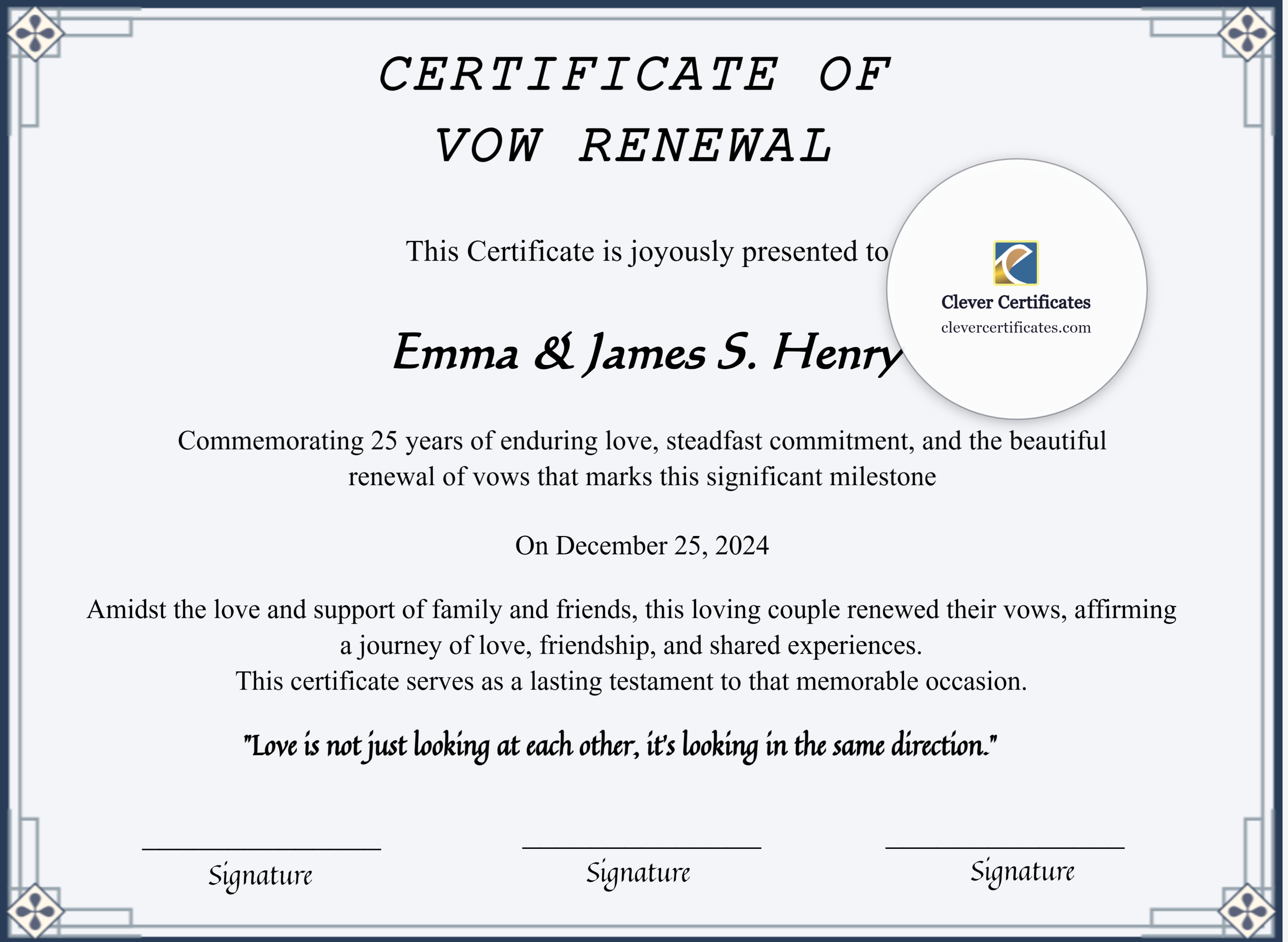 Certificate preview