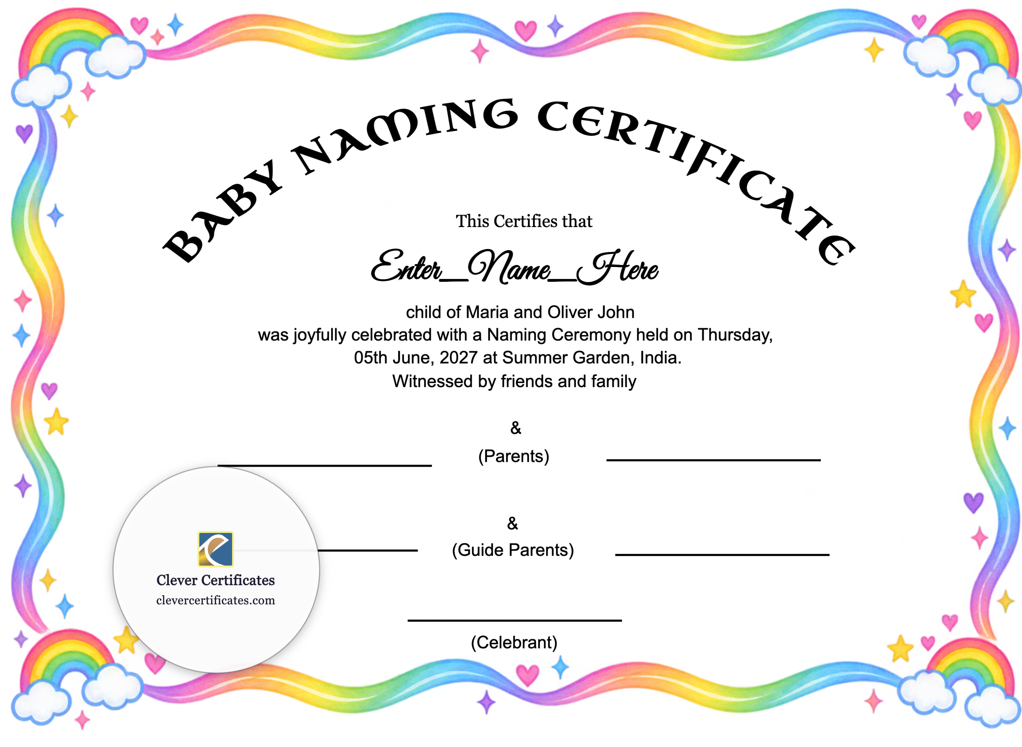 Certificate preview