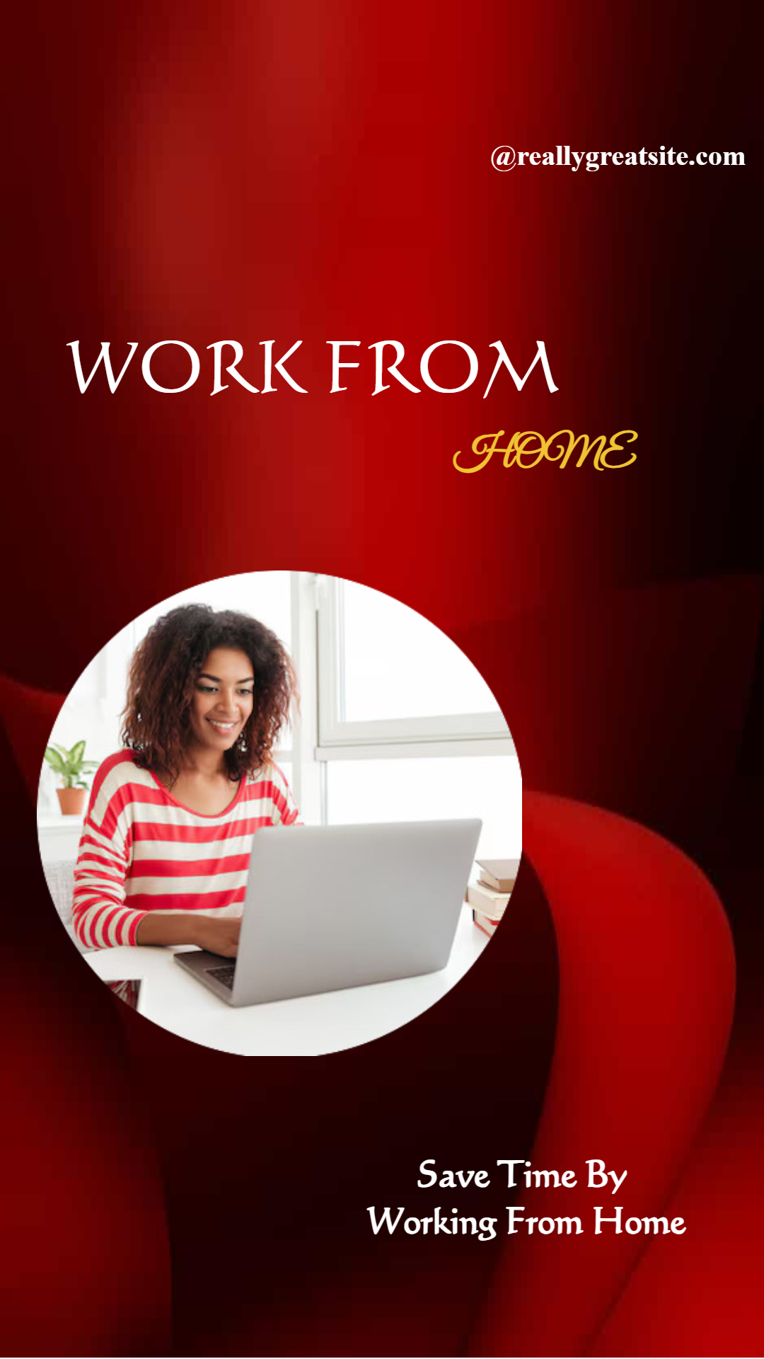 Red Work From Home Instagram Story