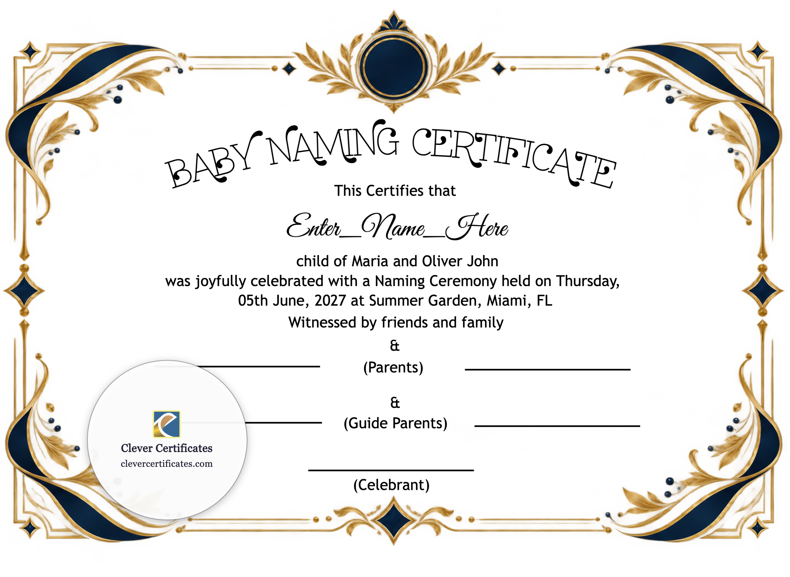 Certificate preview