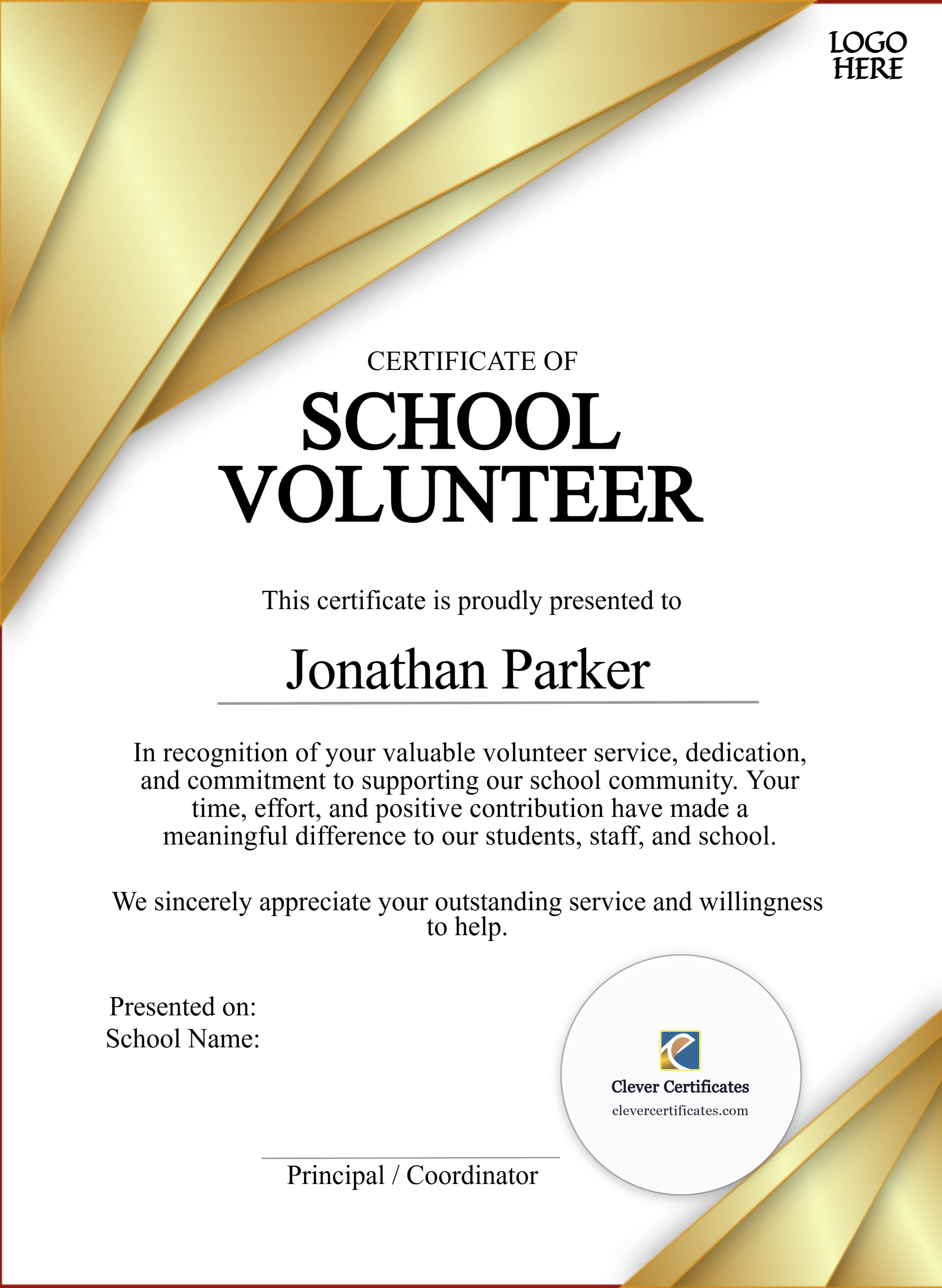 Certificate preview