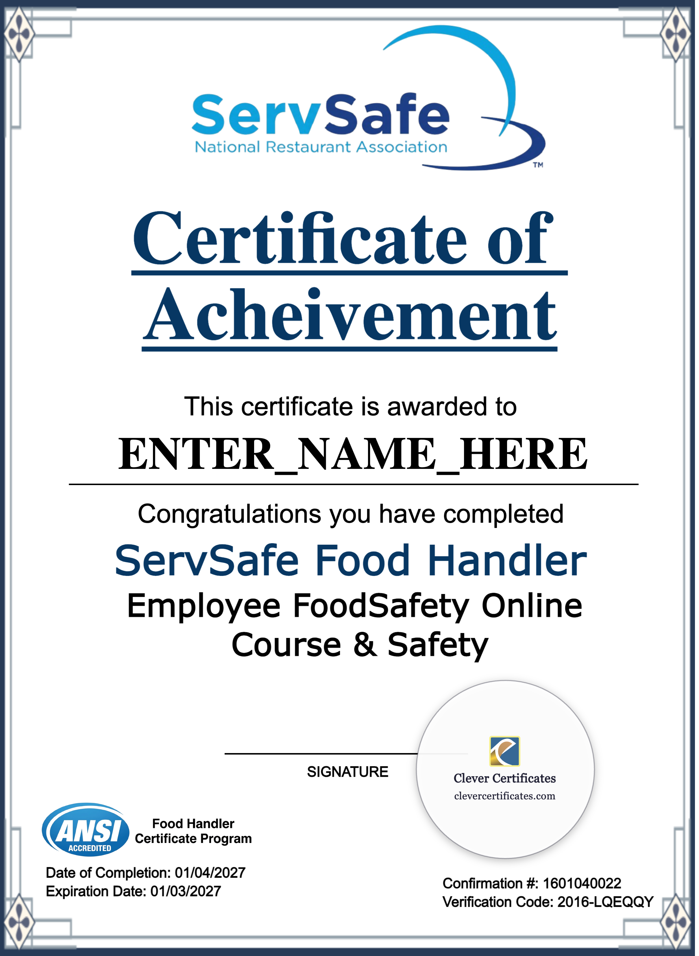 Certificate preview