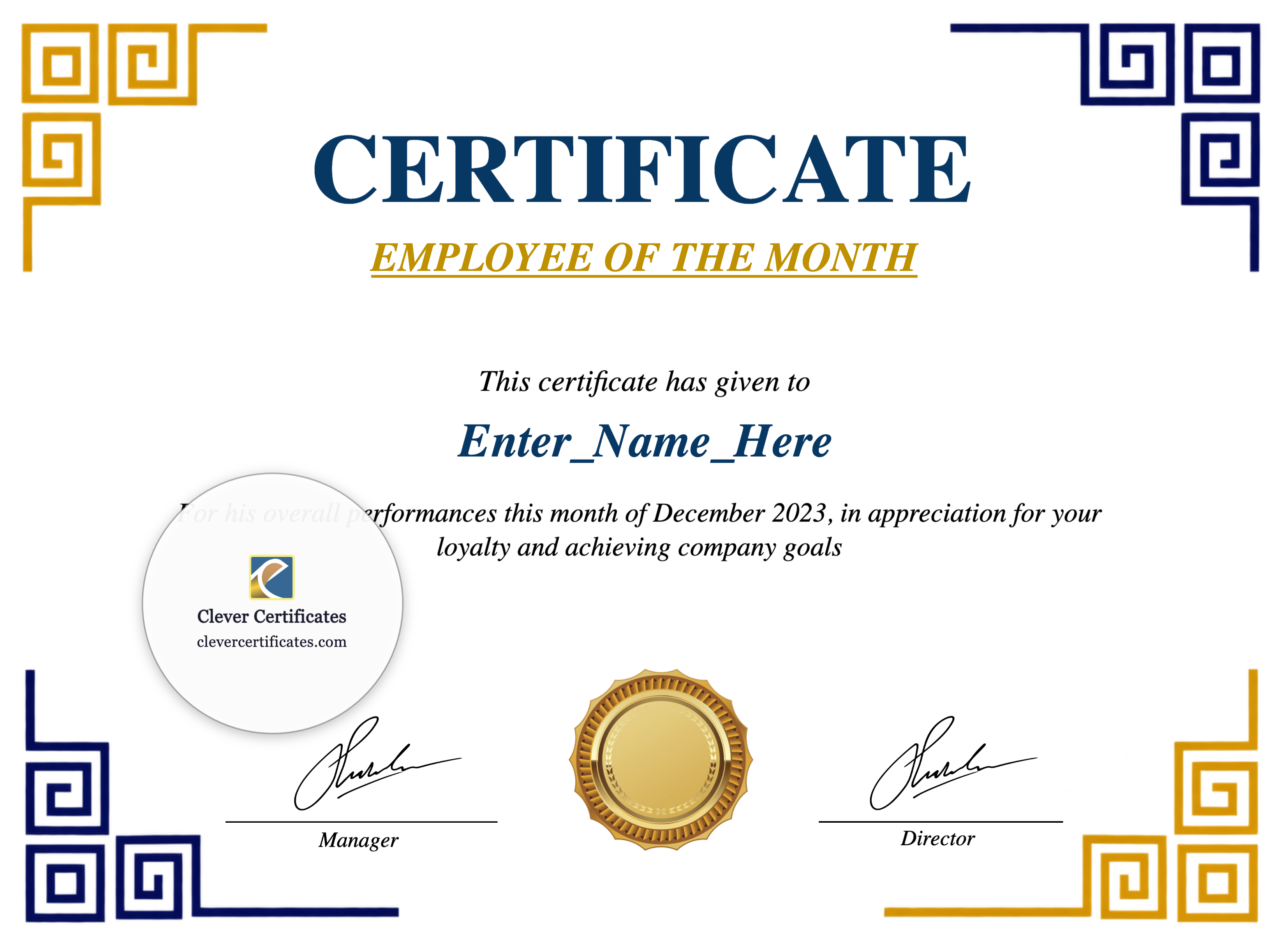 Certificate preview