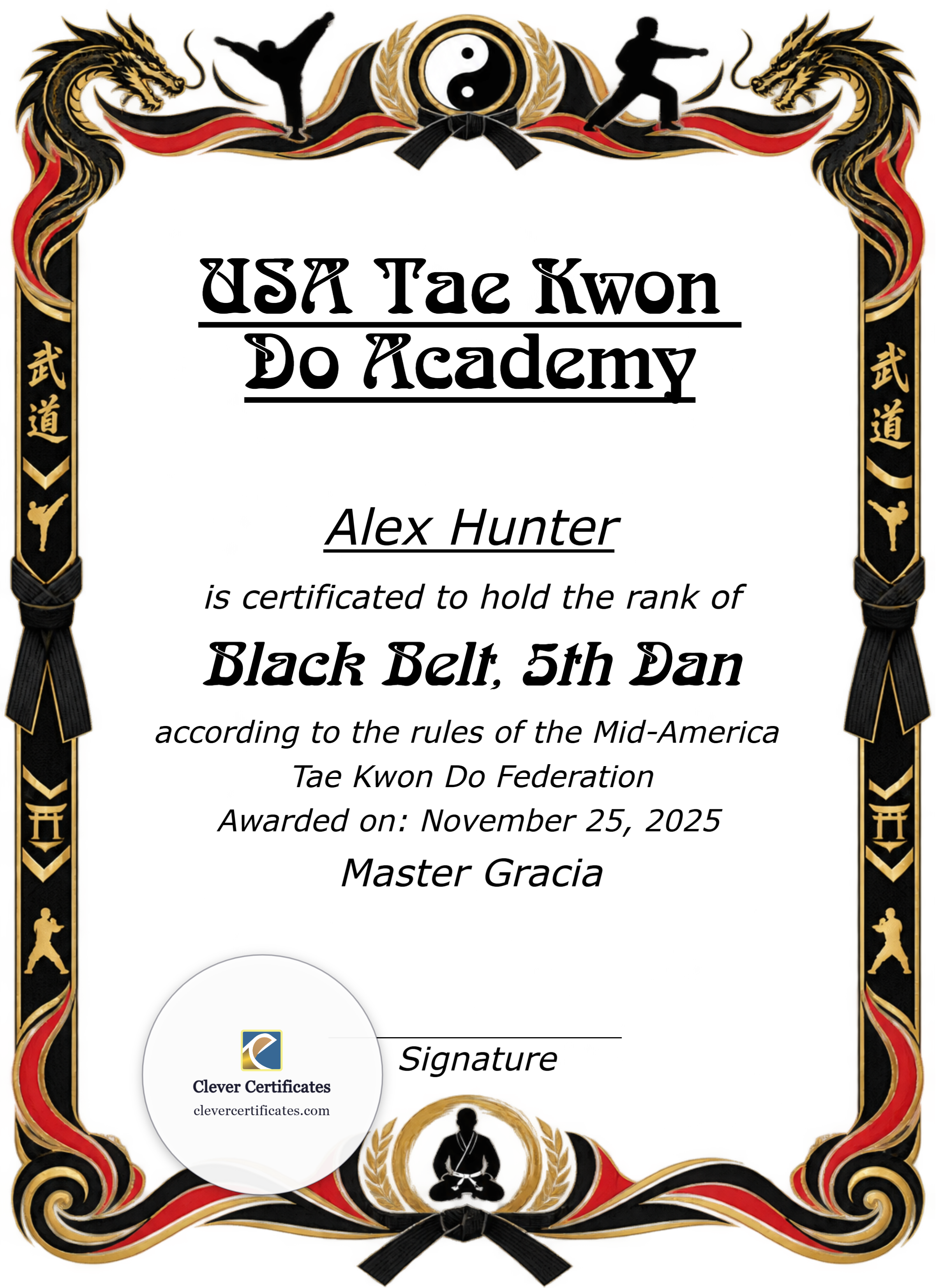 Certificate preview