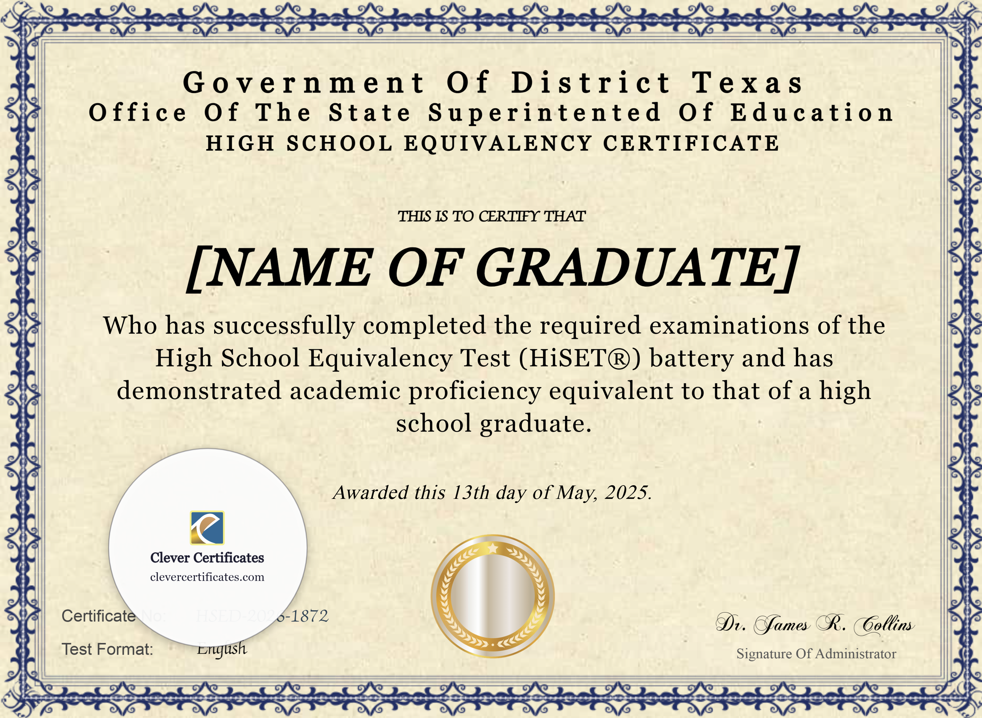Certificate preview