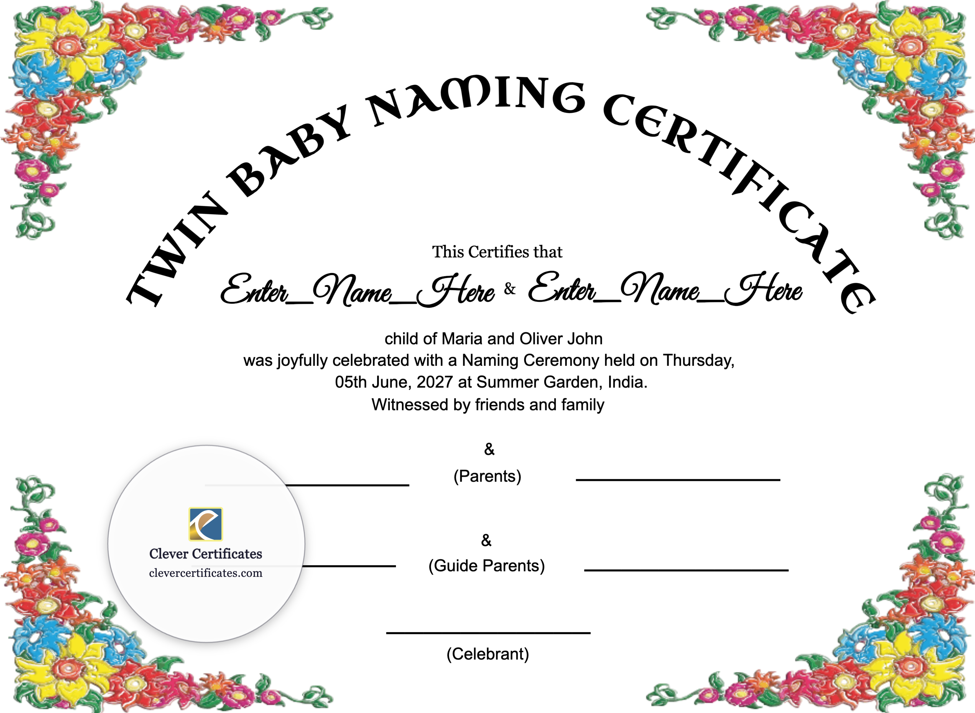 Certificate preview