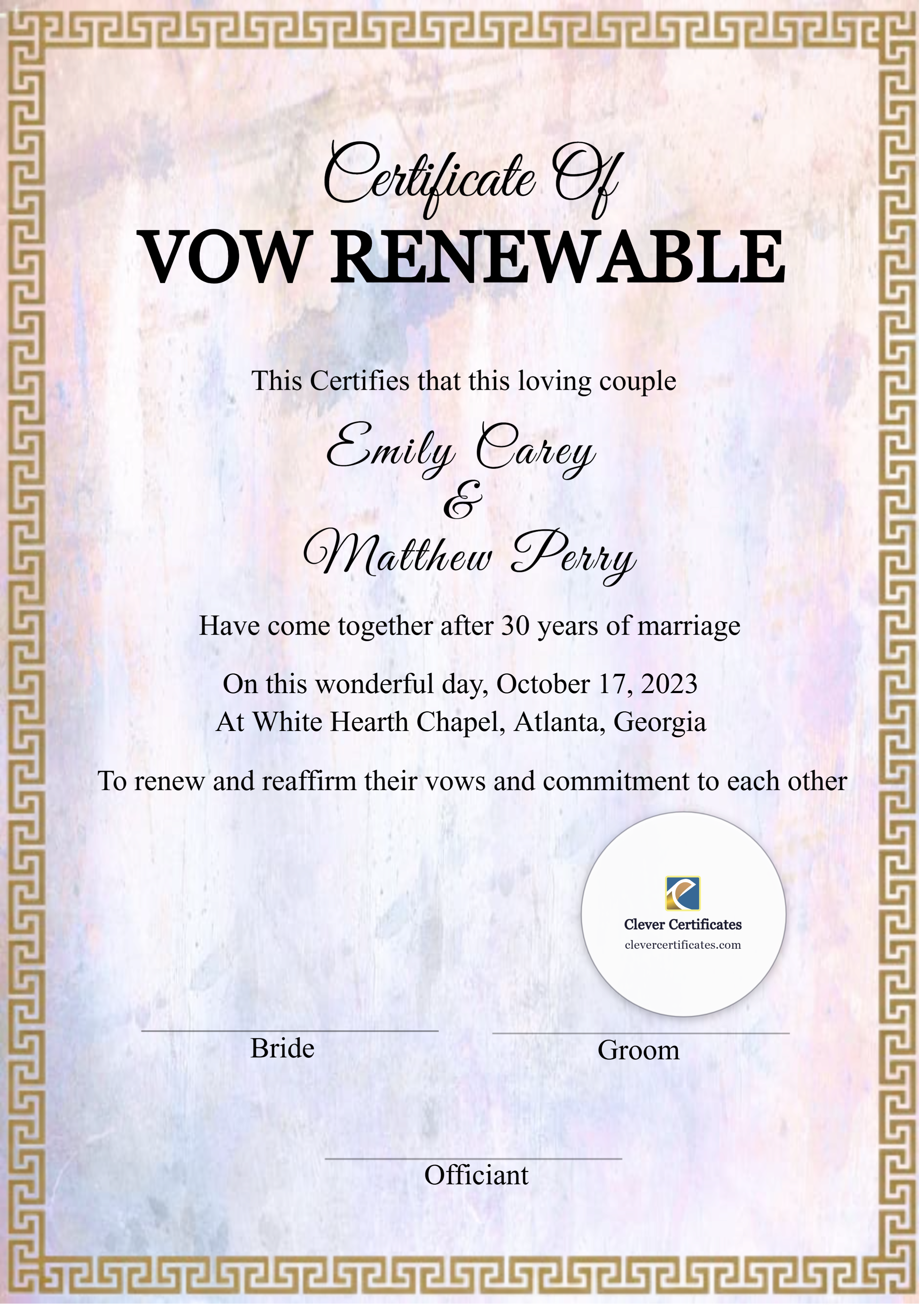 Certificate preview