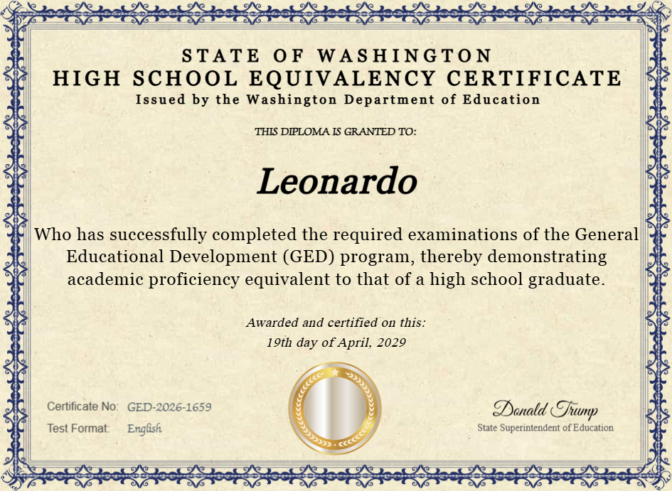 Certificate preview