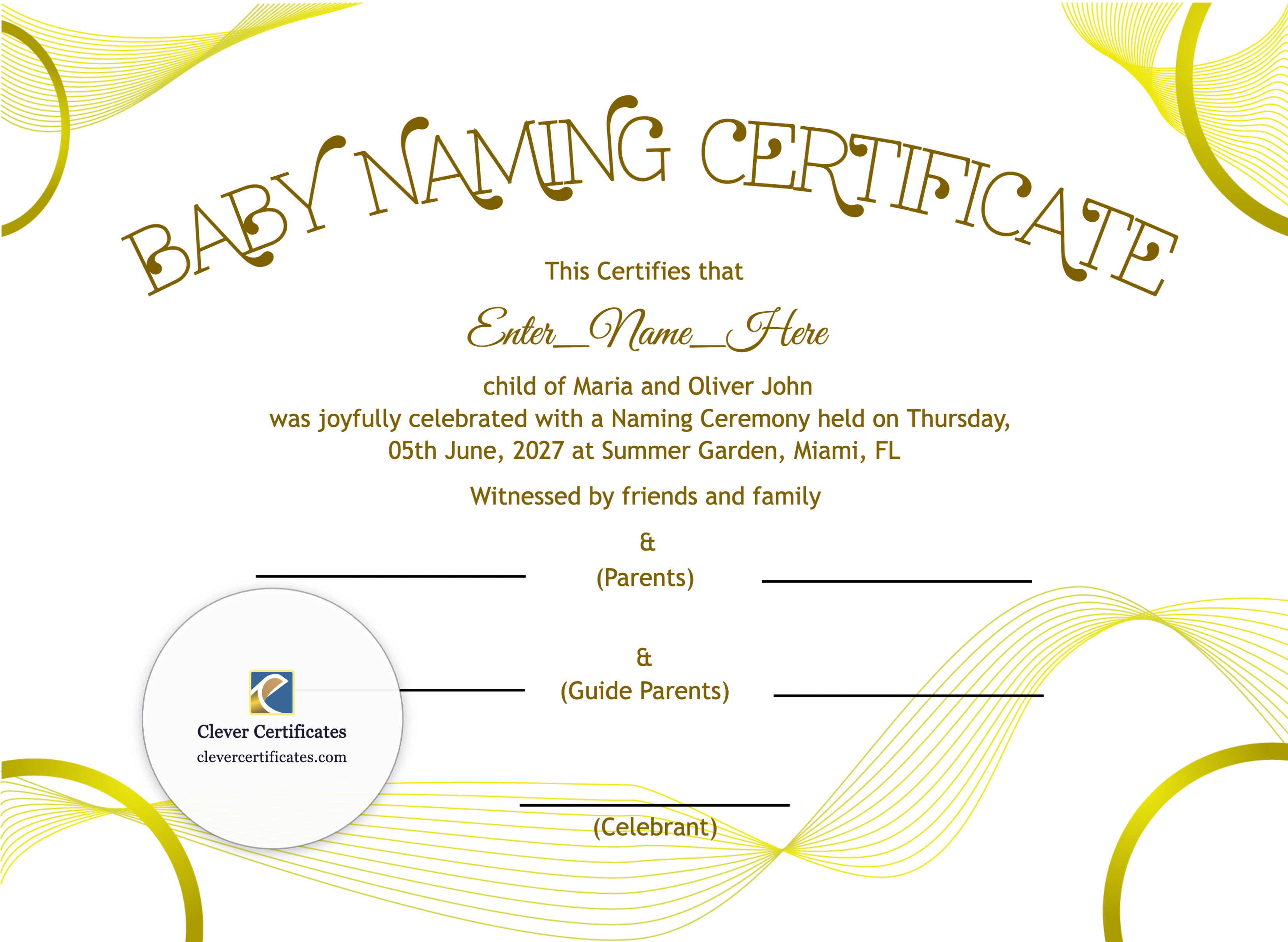 Certificate preview