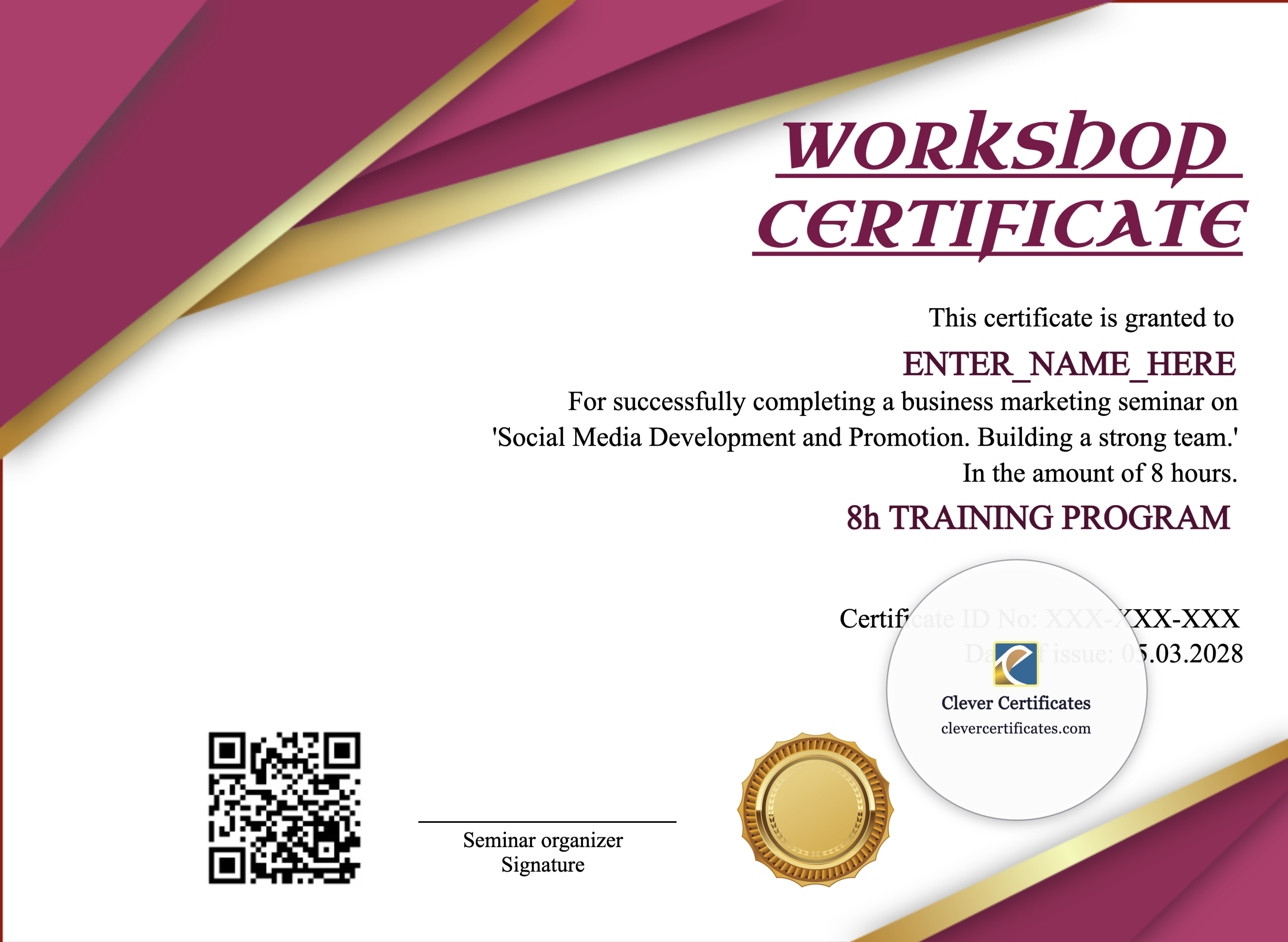 Certificate preview