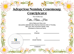 Free Adoption Naming Ceremony Certificate