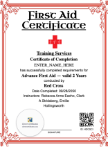 Advanced First Aid Certificate Portrait