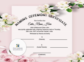 Free African Naming Ceremony Certificate