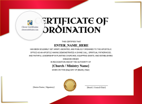 Apostle Ordination Certificate · Landscape