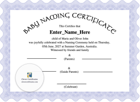 Free Australian Baby Naming Certificate