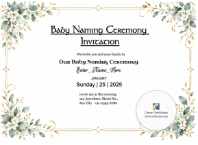 Free Baby Naming Ceremony Invitation