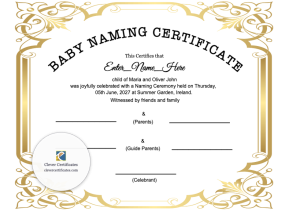 Free Baby Naming Day Certificate