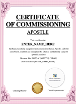 Certificate of Commissioning for Apostle